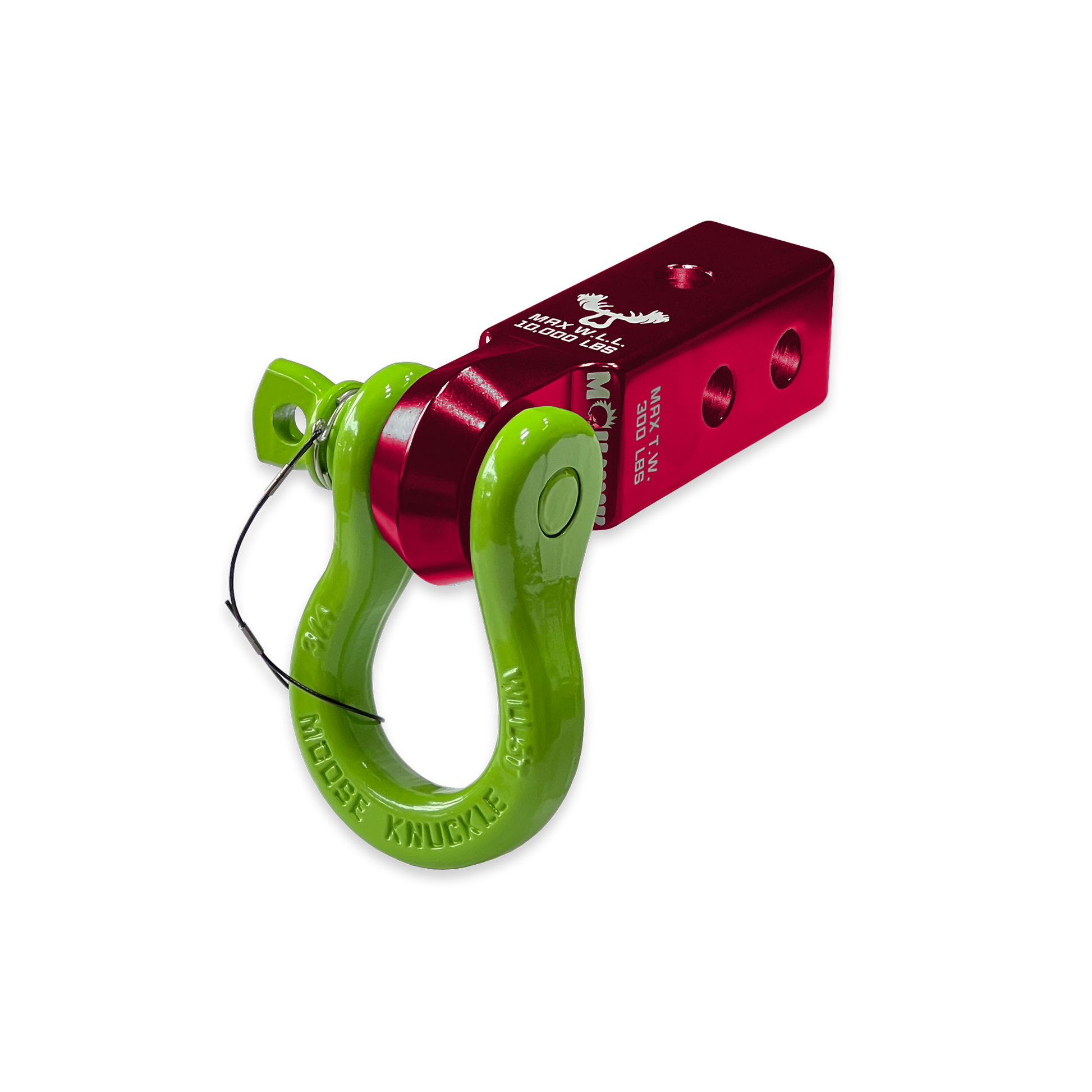 B'oh 3/4 Pin Shackle & 2.0 Receiver (Red Rum and Sublime Green Combo)