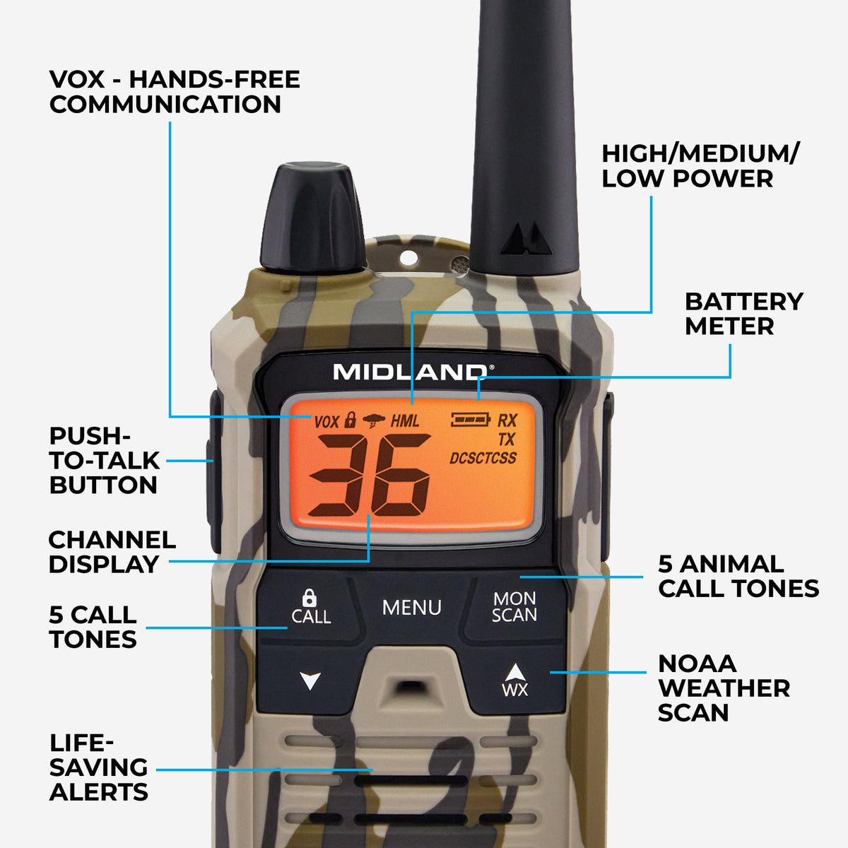 T295 X-Talker GMRS Walkie Talkie 2-Pack Camo - T295VP4