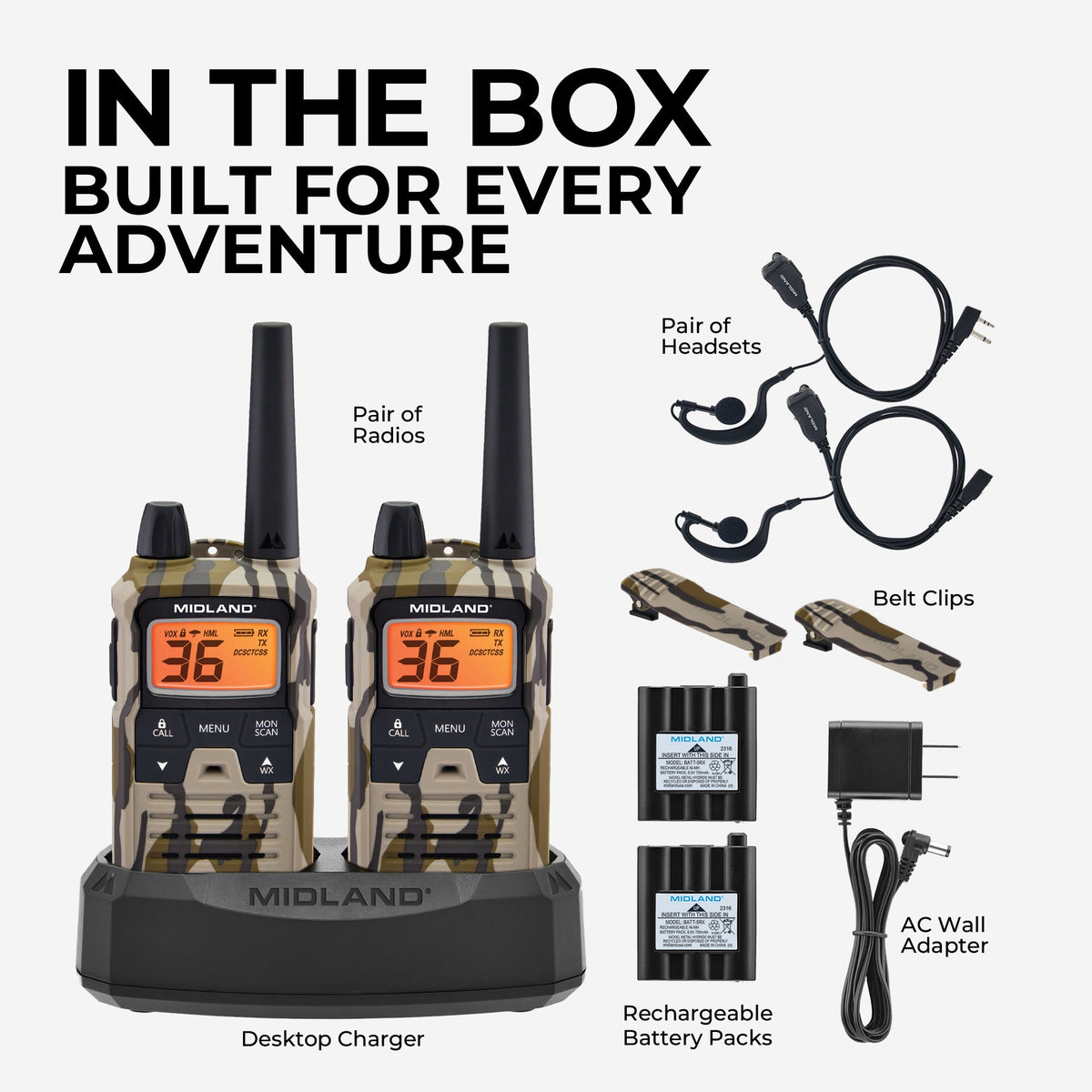 T295 X-Talker GMRS Walkie Talkie 2-Pack Camo - T295VP4