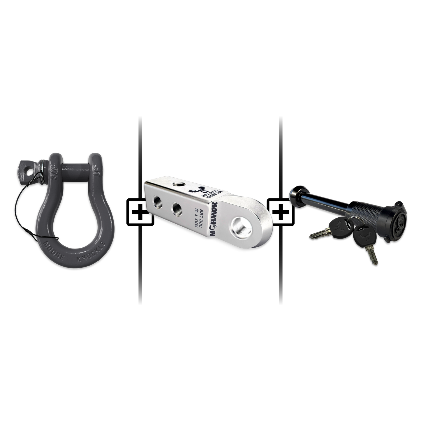 B'oh Spin Pin Shackle 3/4 Mohawk Receiver 2.0 Hitch Pin Bundle