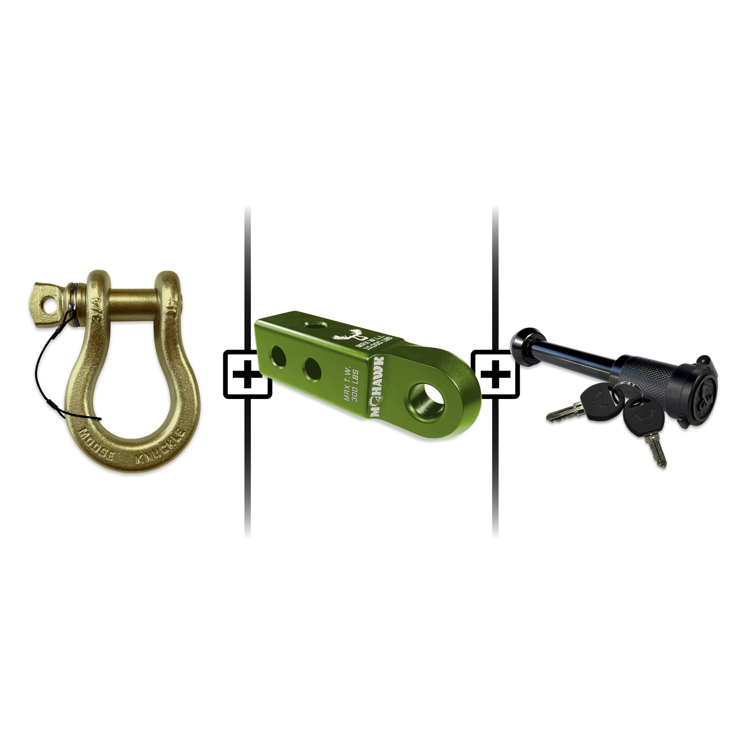 B'oh Spin Pin Shackle 3/4 Mohawk Receiver 2.0 Hitch Pin Bundle