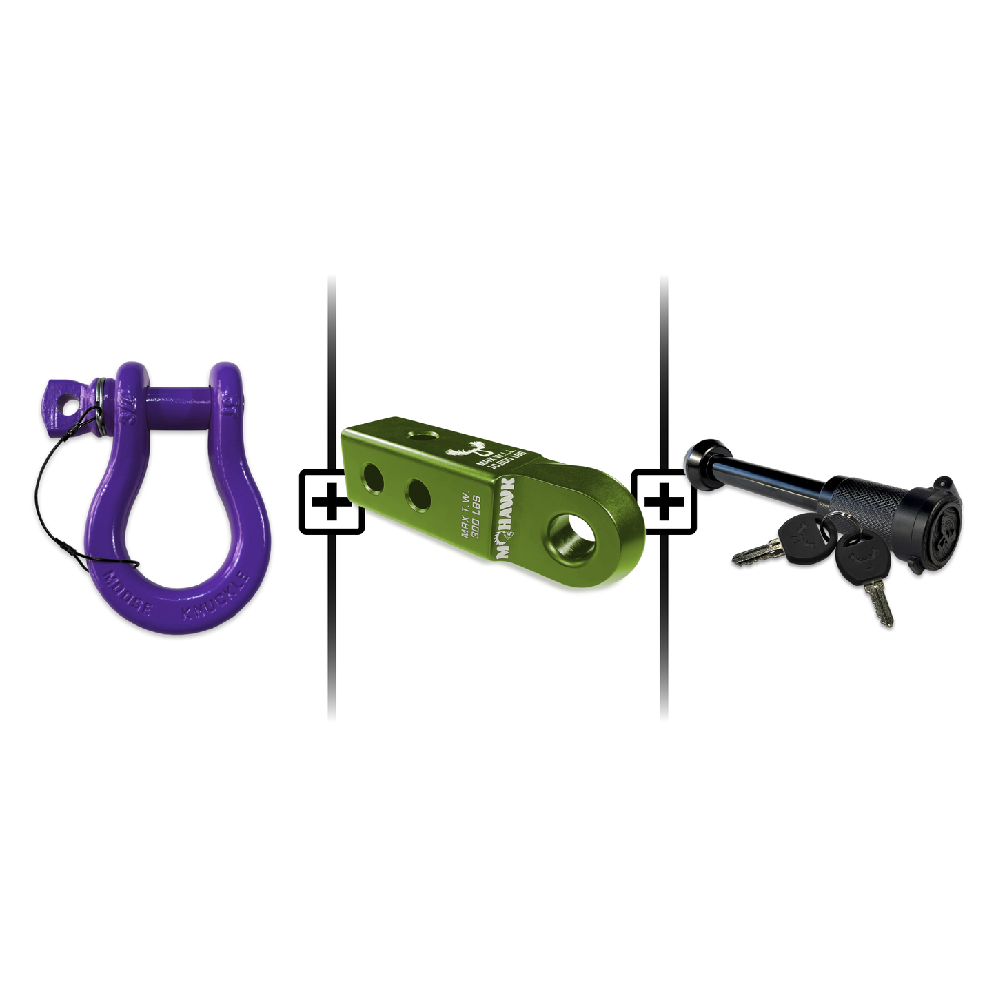 B'oh Spin Pin Shackle 3/4 Mohawk Receiver 2.0 Hitch Pin Bundle