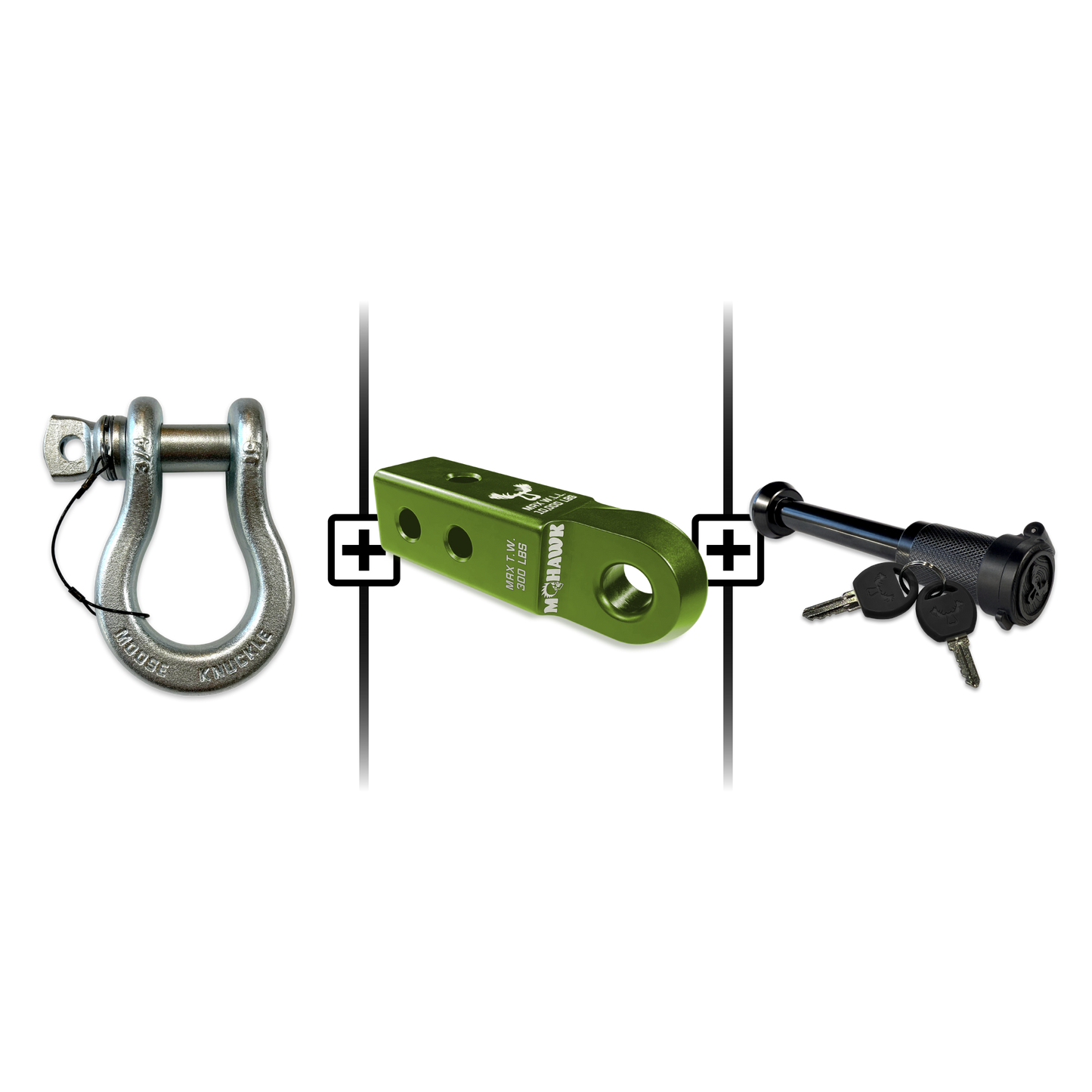 B'oh Spin Pin Shackle 3/4 Mohawk Receiver 2.0 Hitch Pin Bundle