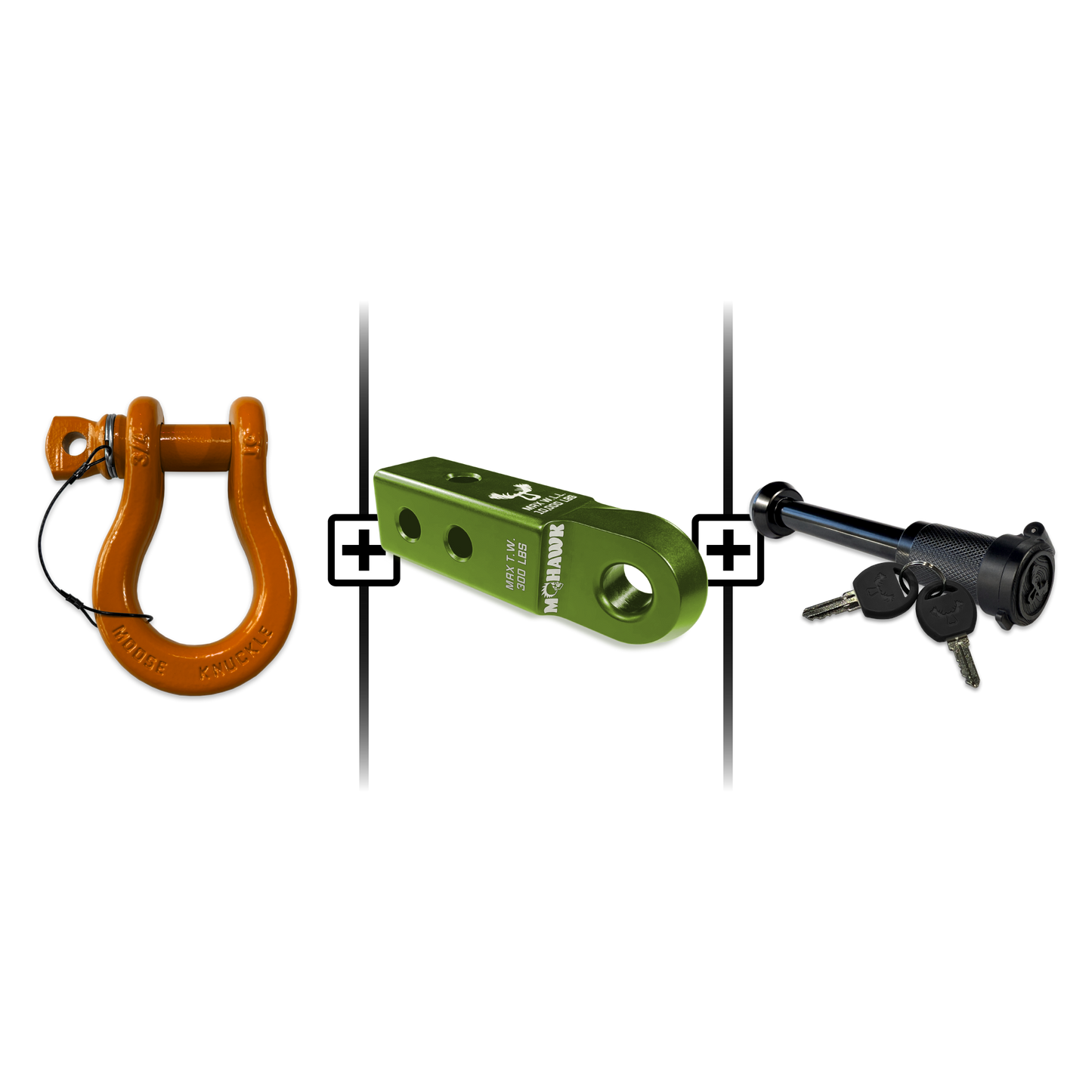 B'oh Spin Pin Shackle 3/4 Mohawk Receiver 2.0 Hitch Pin Bundle