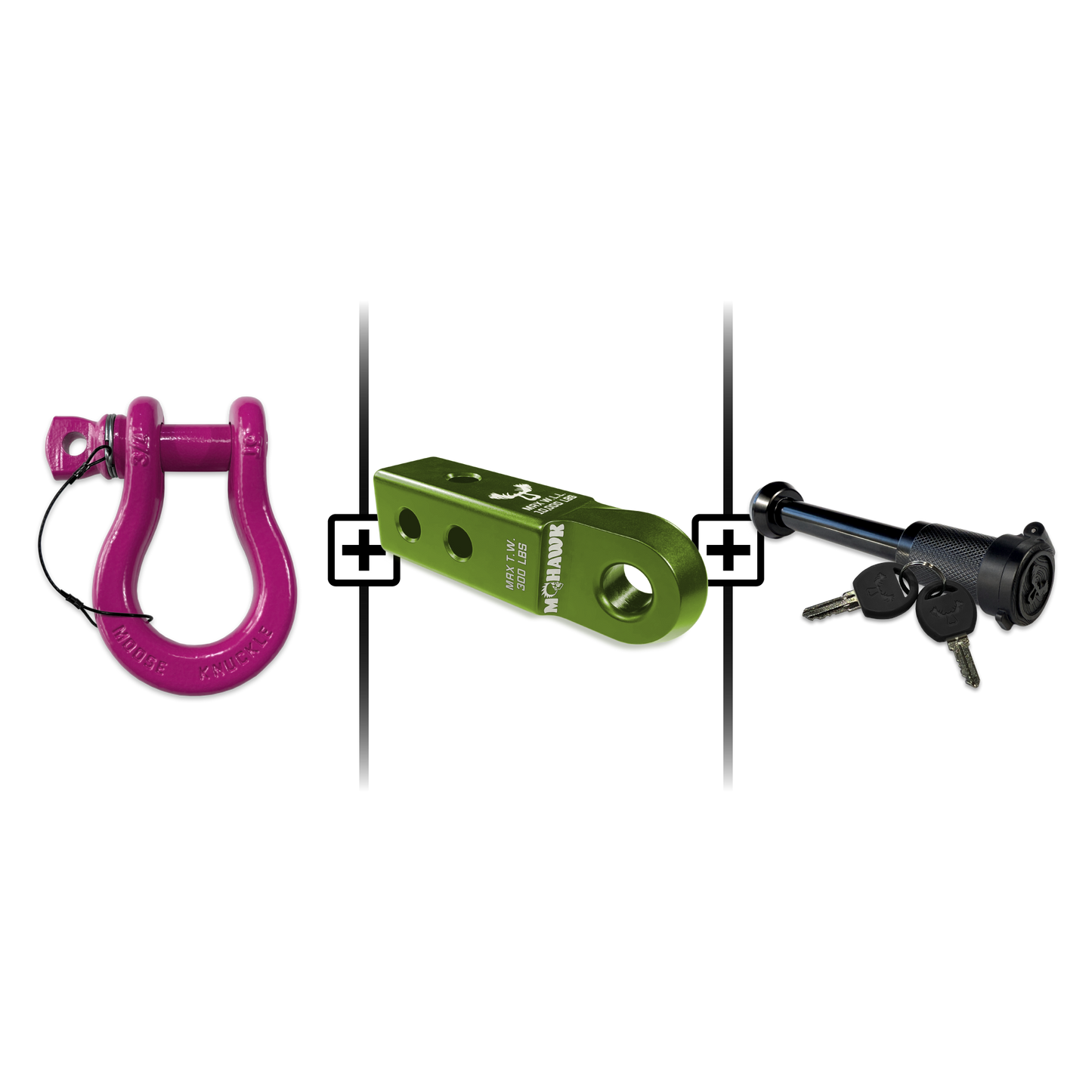 B'oh Spin Pin Shackle 3/4 Mohawk Receiver 2.0 Hitch Pin Bundle