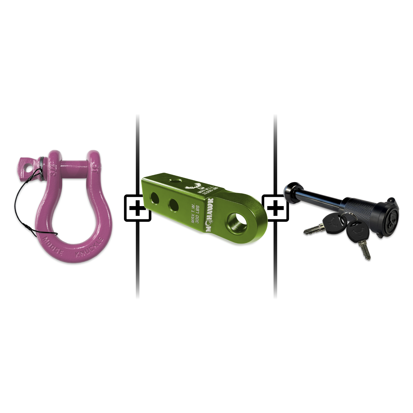 B'oh Spin Pin Shackle 3/4 Mohawk Receiver 2.0 Hitch Pin Bundle