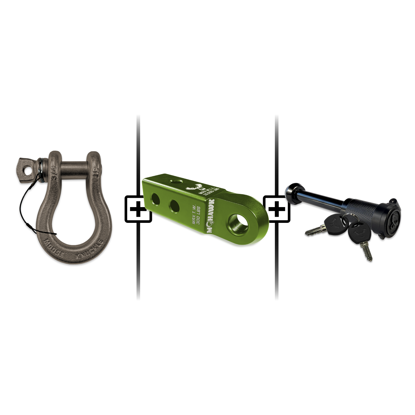 B'oh Spin Pin Shackle 3/4 Mohawk Receiver 2.0 Hitch Pin Bundle