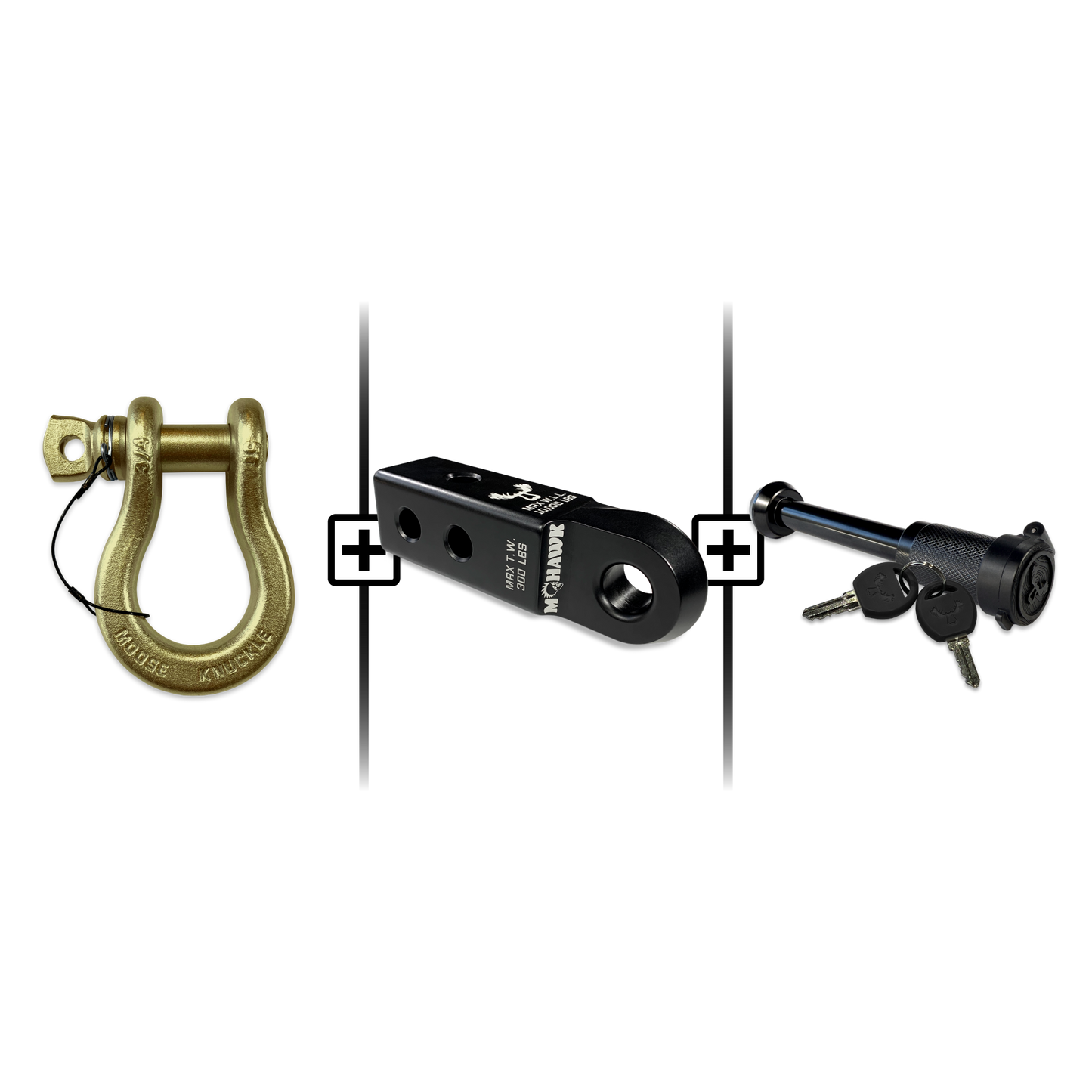 B'oh Spin Pin Shackle 3/4 Mohawk Receiver 2.0 Hitch Pin Bundle