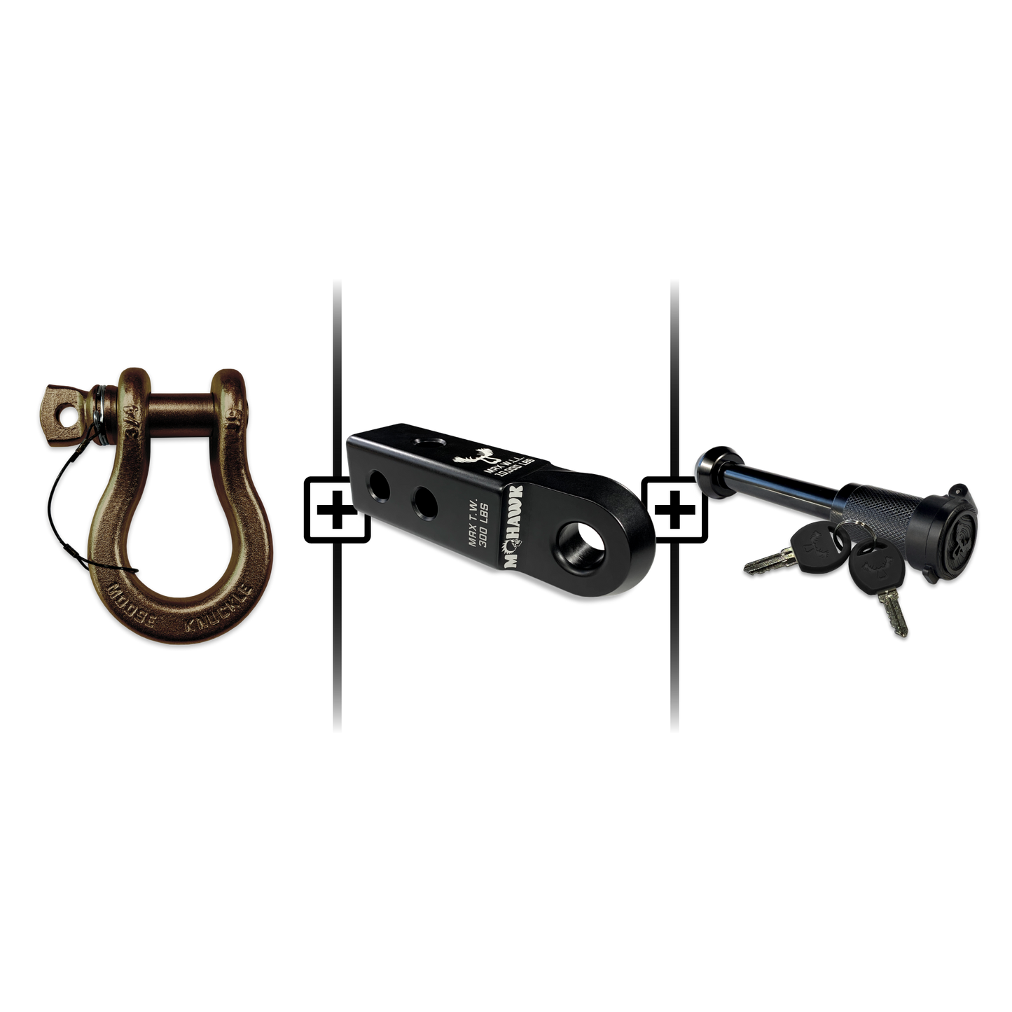 B'oh Spin Pin Shackle 3/4 Mohawk Receiver 2.0 Hitch Pin Bundle