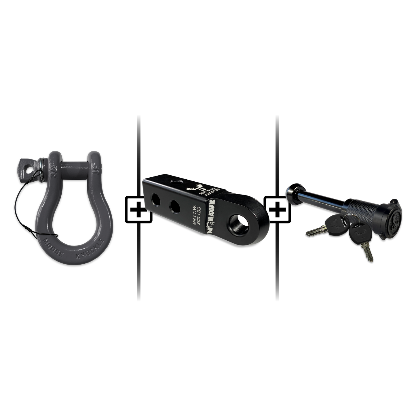 B'oh Spin Pin Shackle 3/4 Mohawk Receiver 2.0 Hitch Pin Bundle