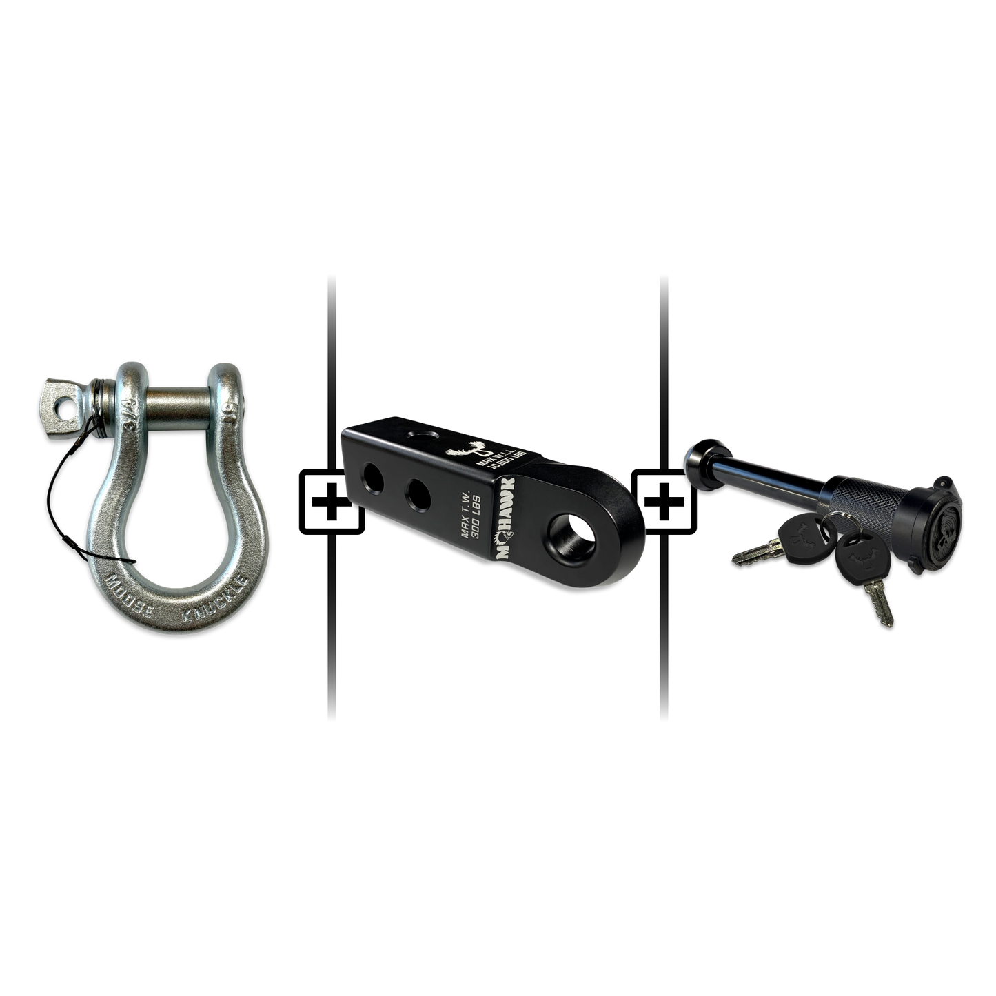 B'oh Spin Pin Shackle 3/4 Mohawk Receiver 2.0 Hitch Pin Bundle