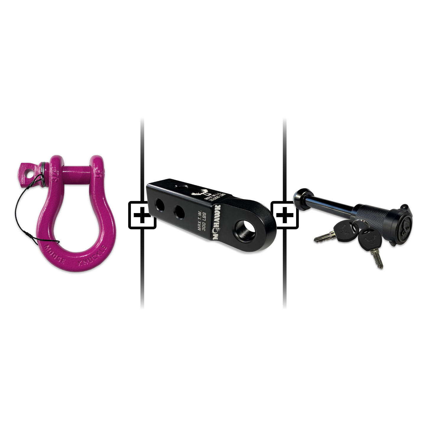 B'oh Spin Pin Shackle 3/4 Mohawk Receiver 2.0 Hitch Pin Bundle