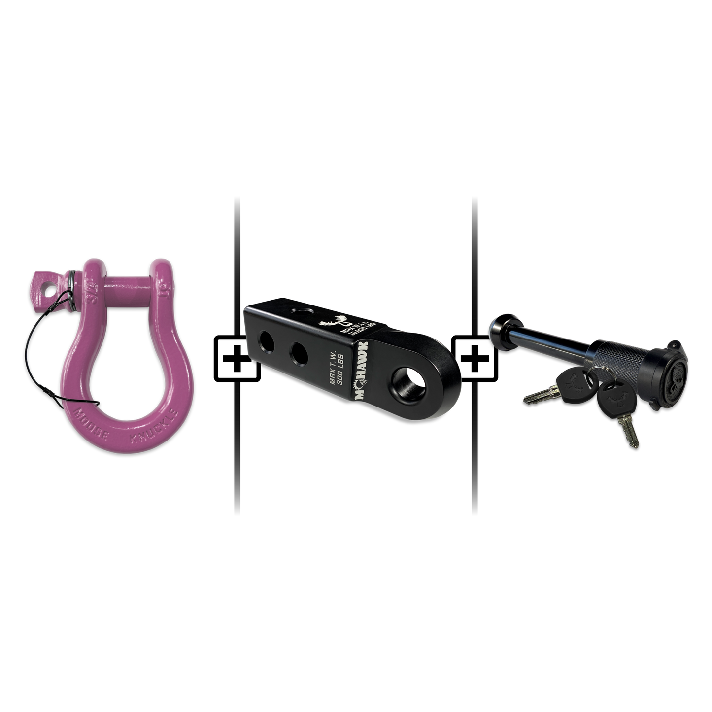 B'oh Spin Pin Shackle 3/4 Mohawk Receiver 2.0 Hitch Pin Bundle