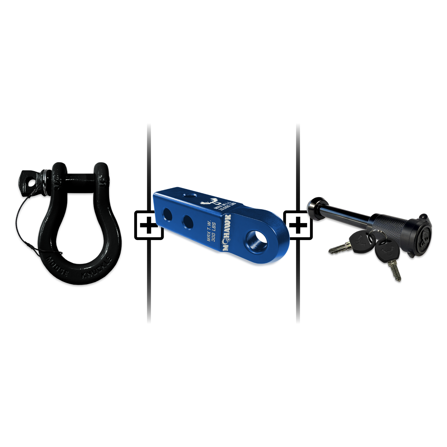 B'oh Spin Pin Shackle 3/4 Mohawk Receiver 2.0 Hitch Pin Bundle