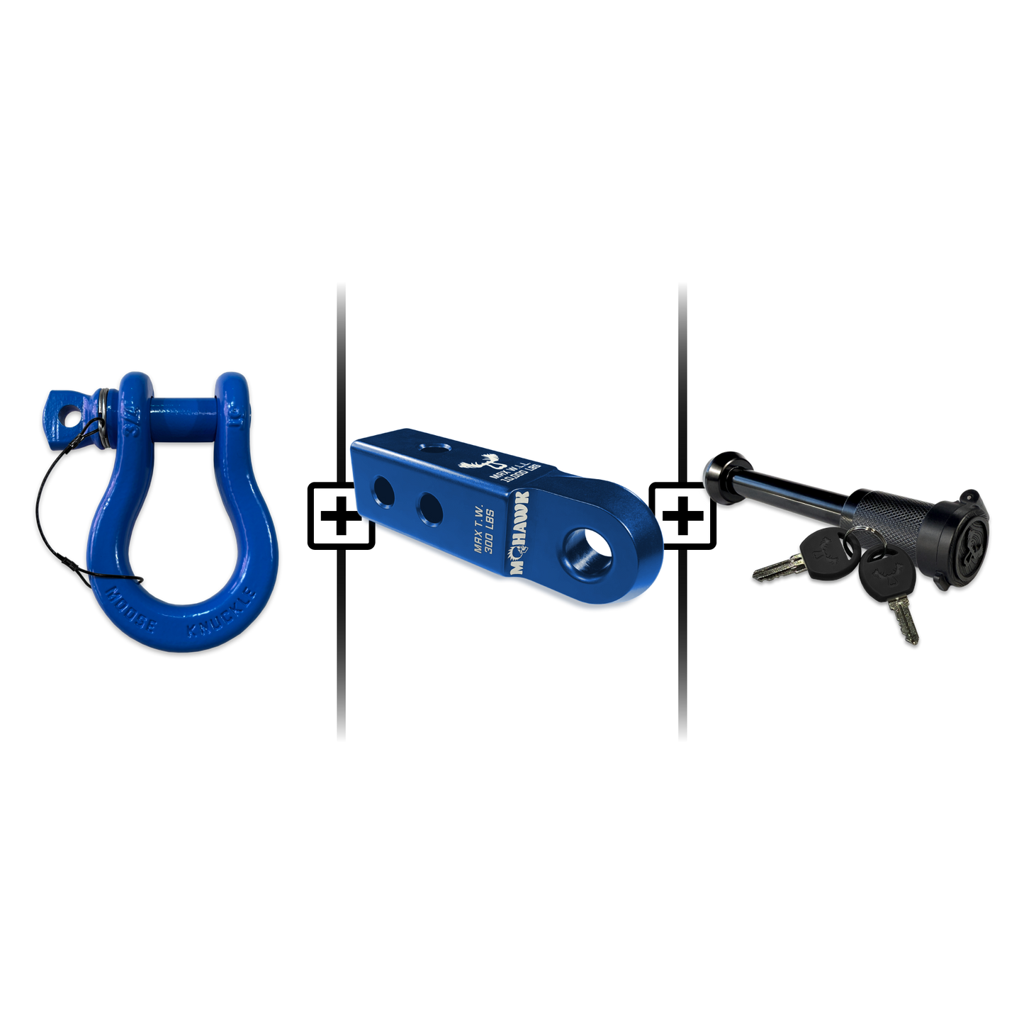 B'oh Spin Pin Shackle 3/4 Mohawk Receiver 2.0 Hitch Pin Bundle