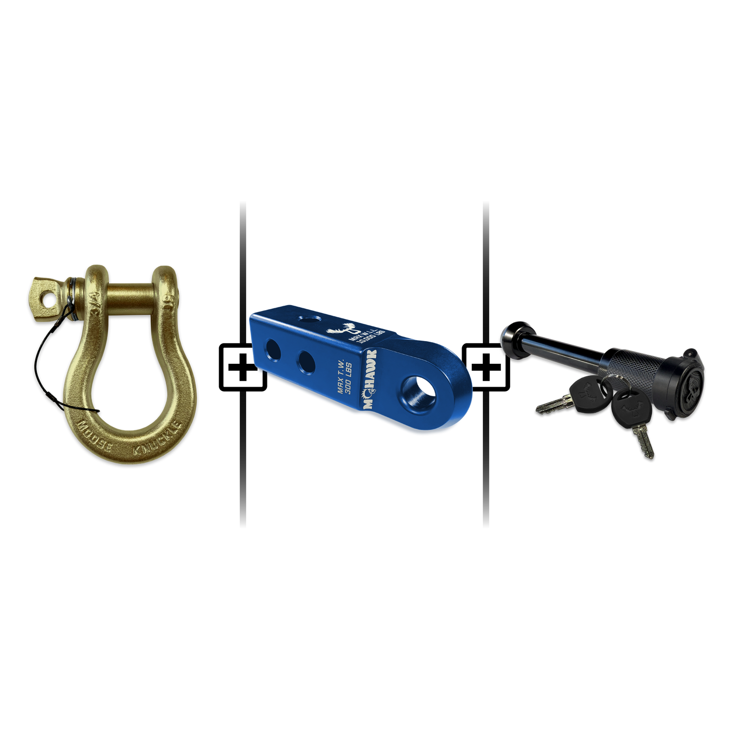 B'oh Spin Pin Shackle 3/4 Mohawk Receiver 2.0 Hitch Pin Bundle