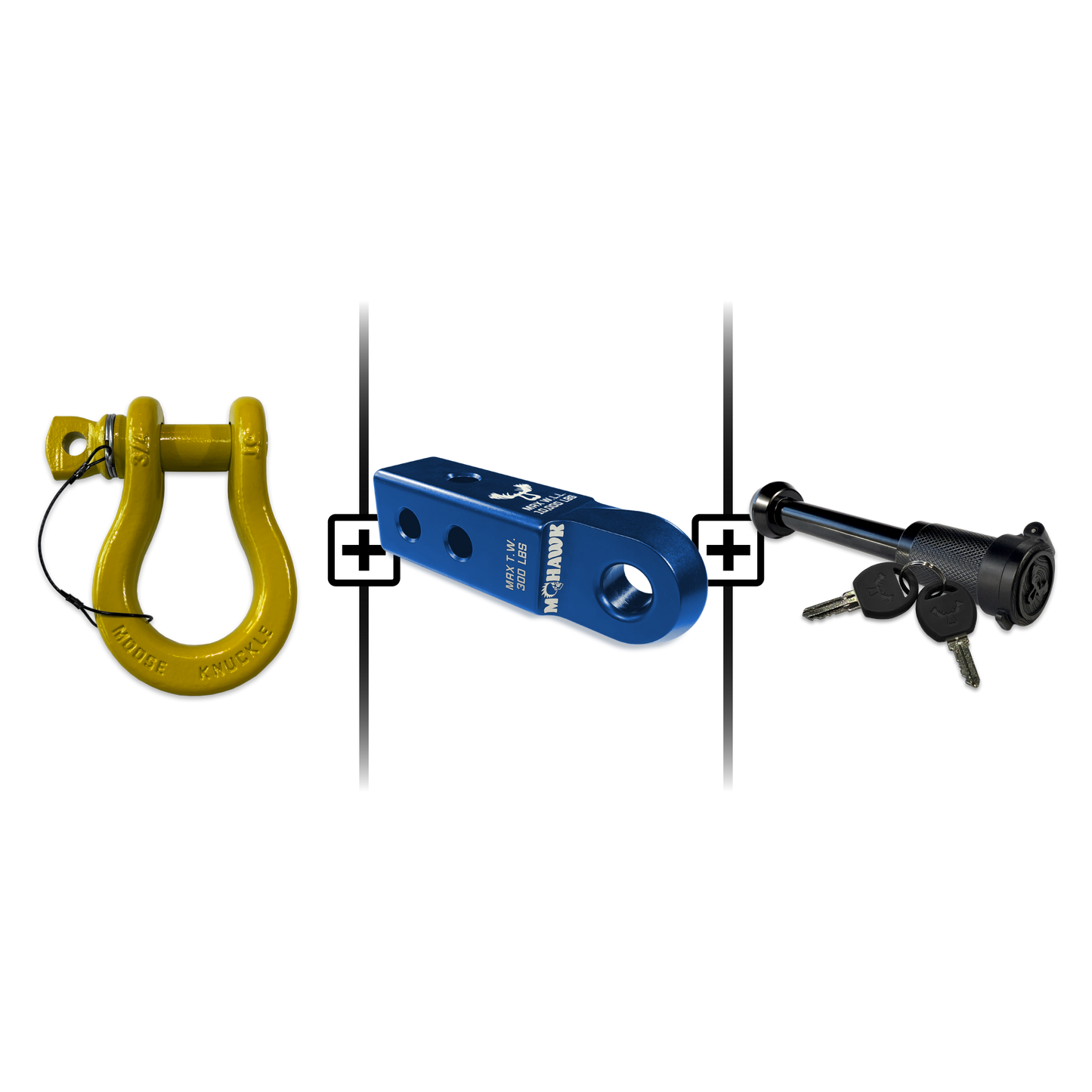 B'oh Spin Pin Shackle 3/4 Mohawk Receiver 2.0 Hitch Pin Bundle