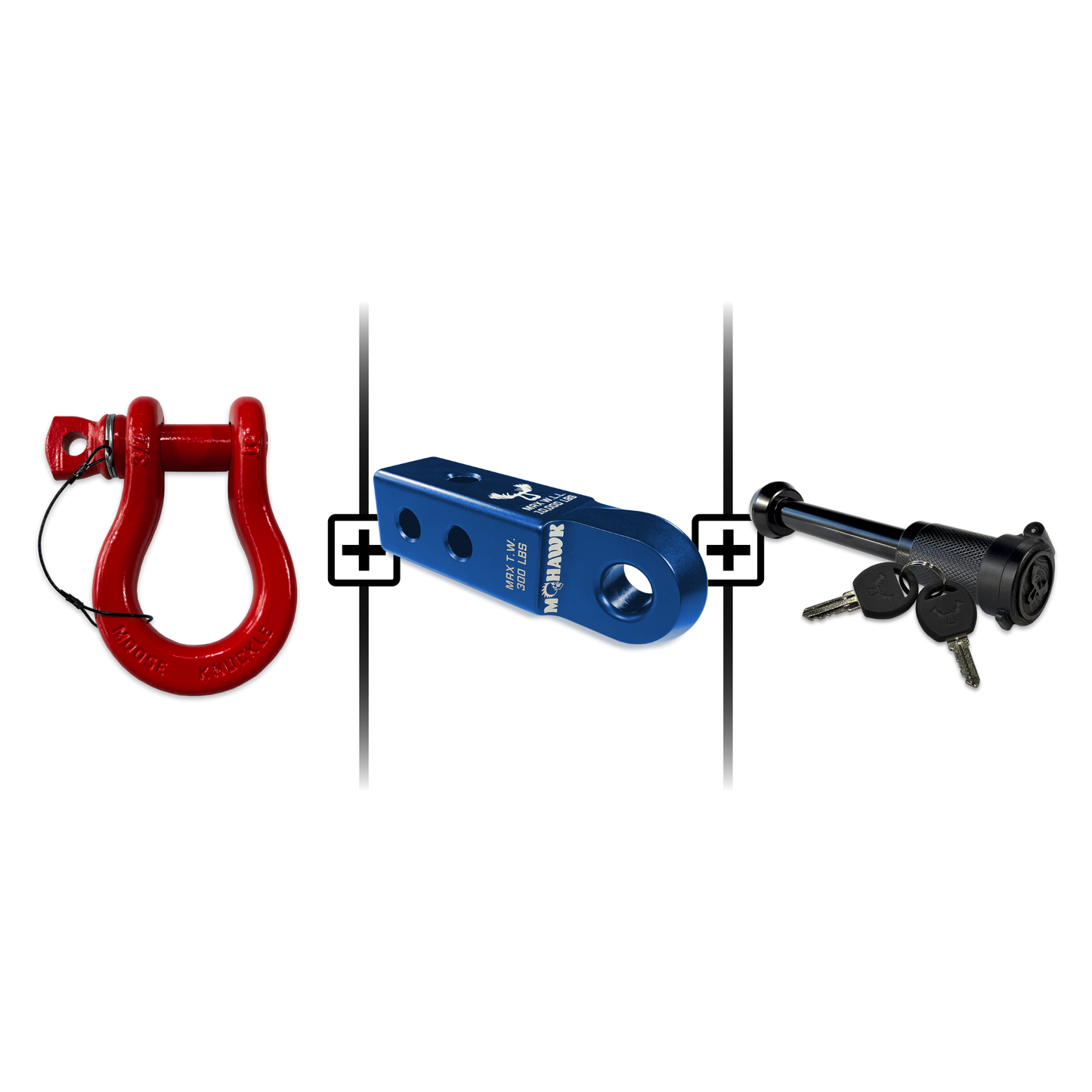 B'oh Spin Pin Shackle 3/4 Mohawk Receiver 2.0 Hitch Pin Bundle