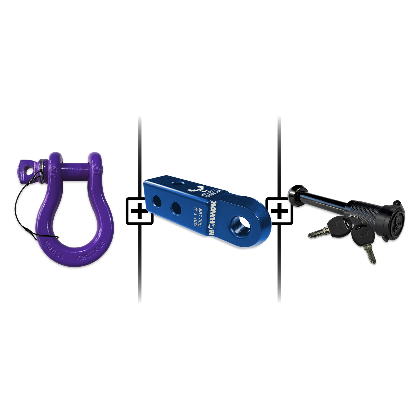 B'oh Spin Pin Shackle 3/4 Mohawk Receiver 2.0 Hitch Pin Bundle