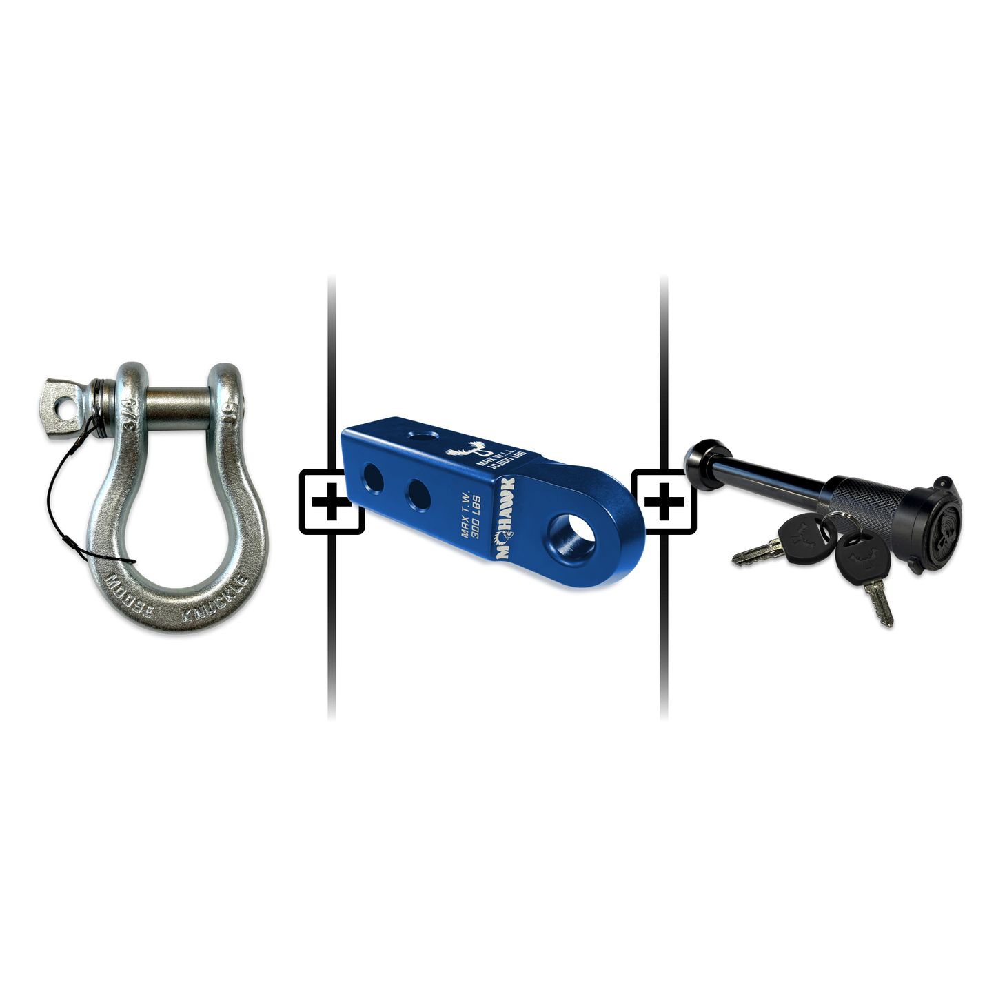 B'oh Spin Pin Shackle 3/4 Mohawk Receiver 2.0 Hitch Pin Bundle