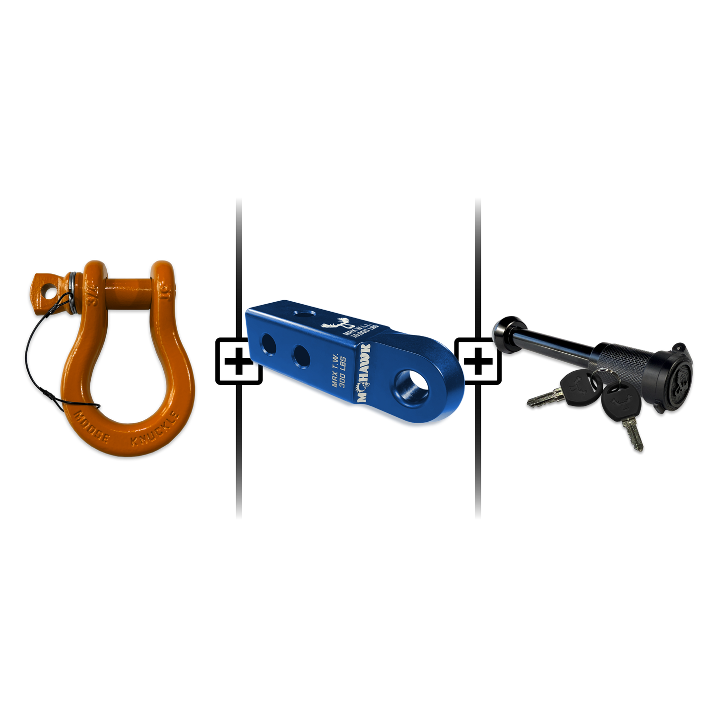 B'oh Spin Pin Shackle 3/4 Mohawk Receiver 2.0 Hitch Pin Bundle