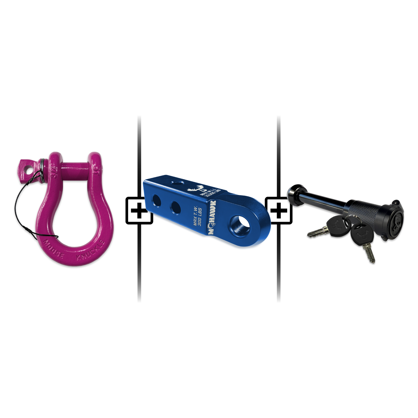 B'oh Spin Pin Shackle 3/4 Mohawk Receiver 2.0 Hitch Pin Bundle