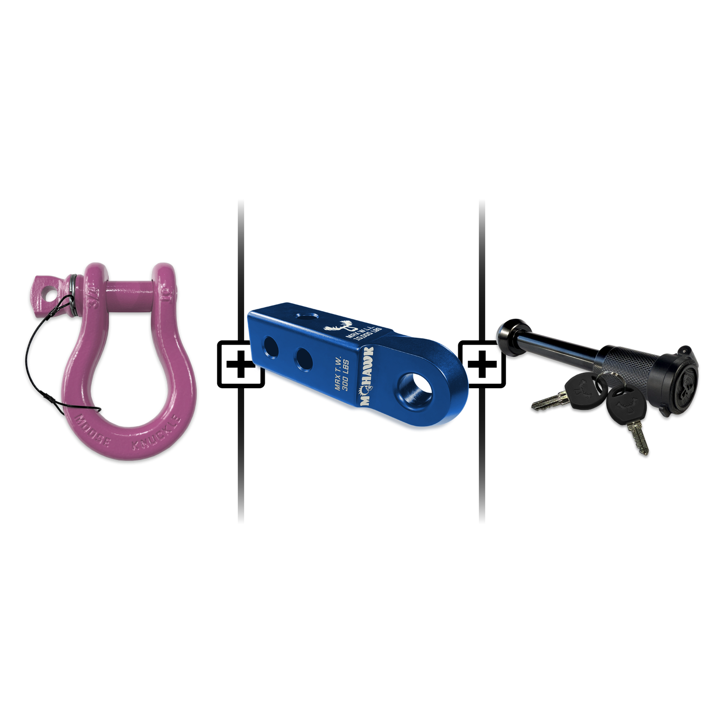 B'oh Spin Pin Shackle 3/4 Mohawk Receiver 2.0 Hitch Pin Bundle