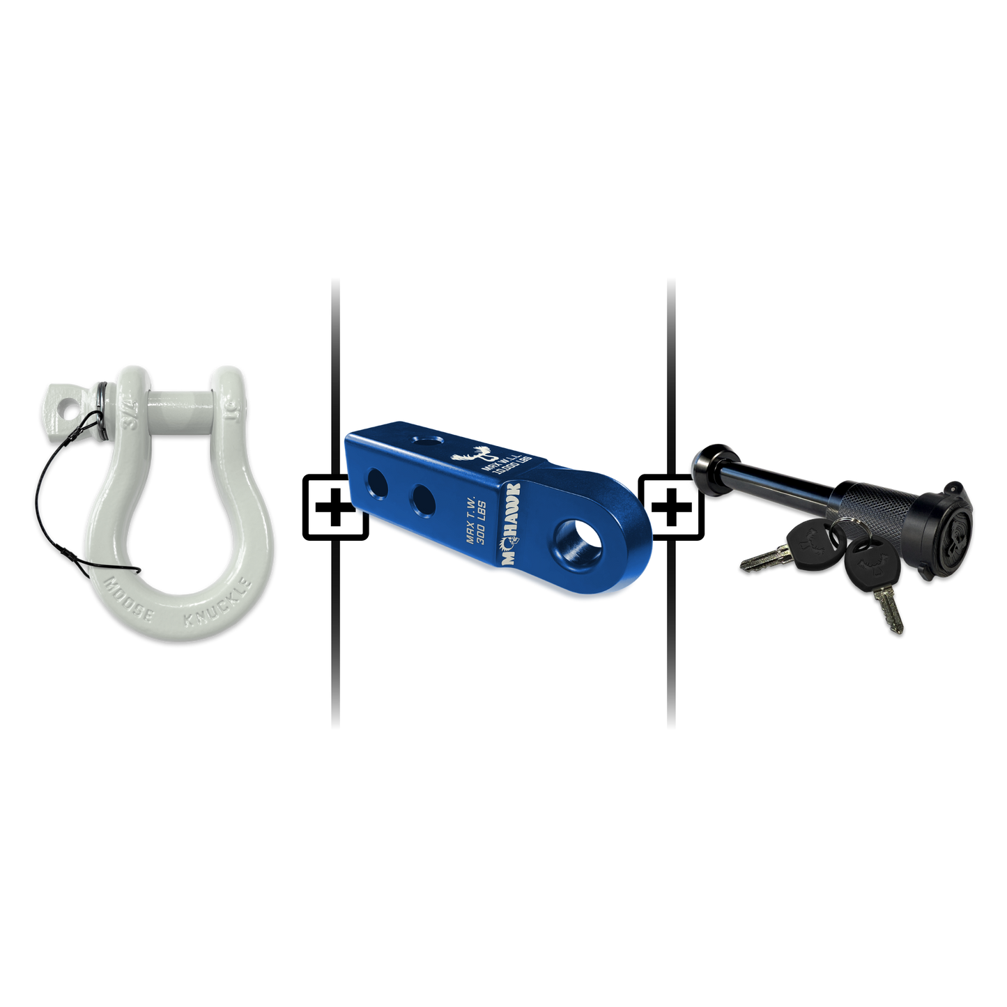 B'oh Spin Pin Shackle 3/4 Mohawk Receiver 2.0 Hitch Pin Bundle