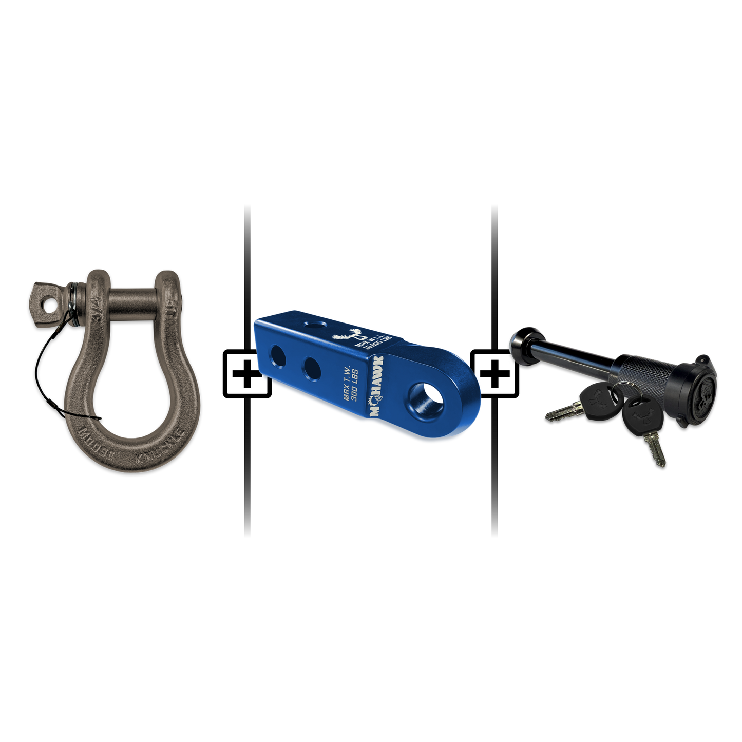 B'oh Spin Pin Shackle 3/4 Mohawk Receiver 2.0 Hitch Pin Bundle