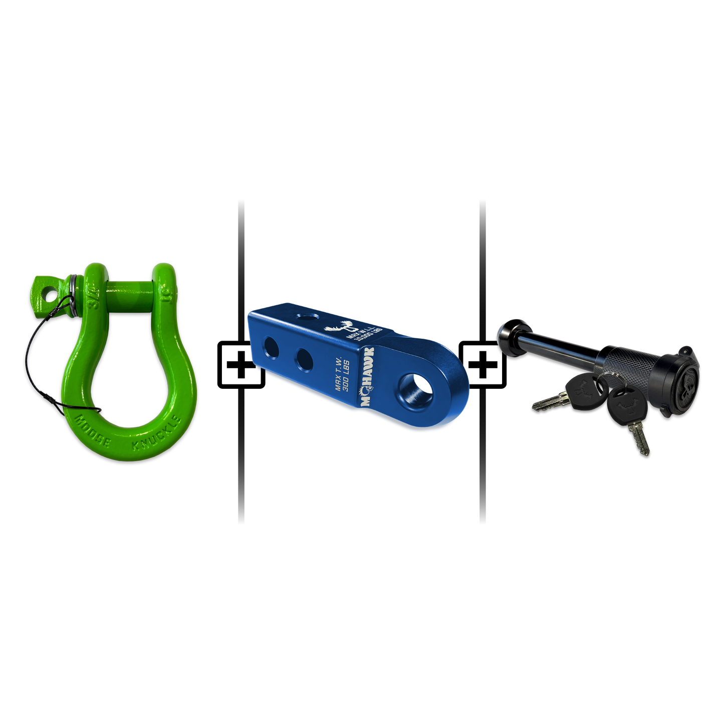 B'oh Spin Pin Shackle 3/4 Mohawk Receiver 2.0 Hitch Pin Bundle