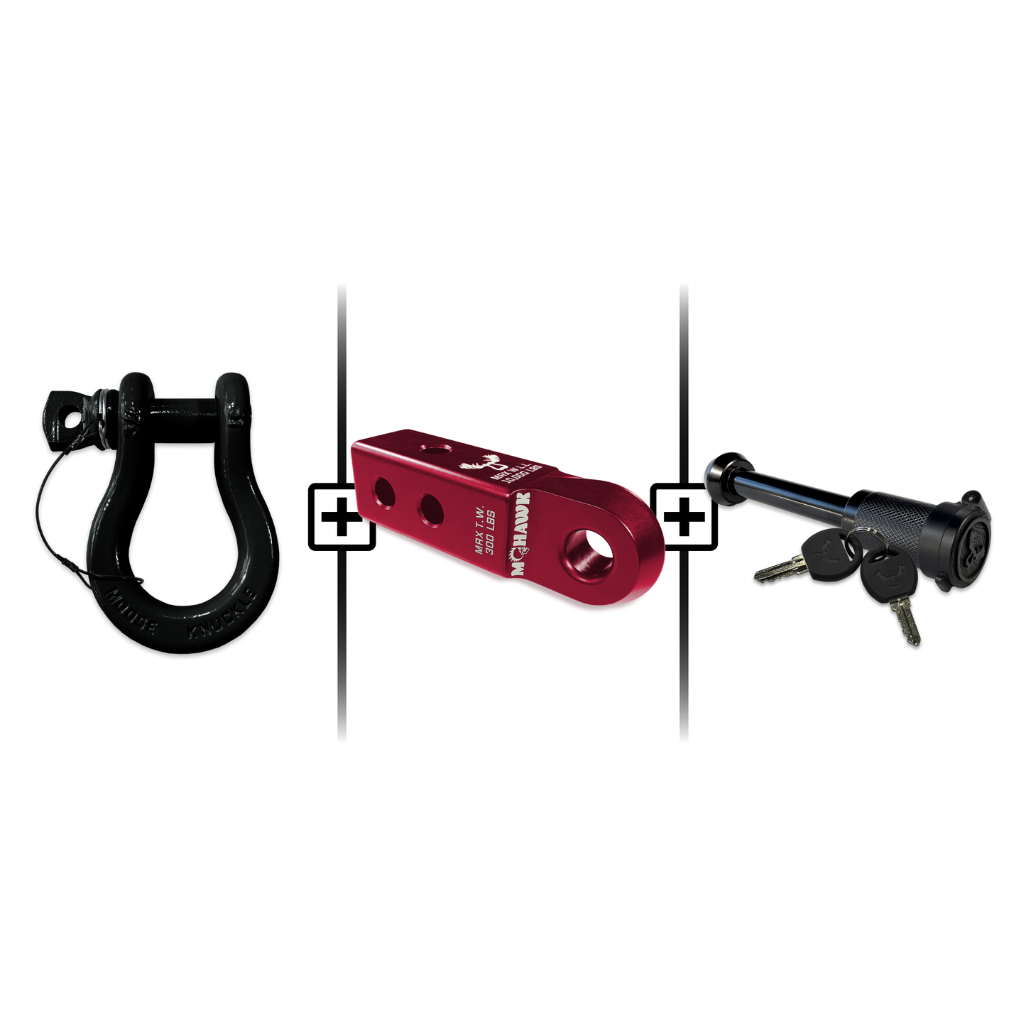 B'oh Spin Pin Shackle 3/4 Mohawk Receiver 2.0 Hitch Pin Bundle