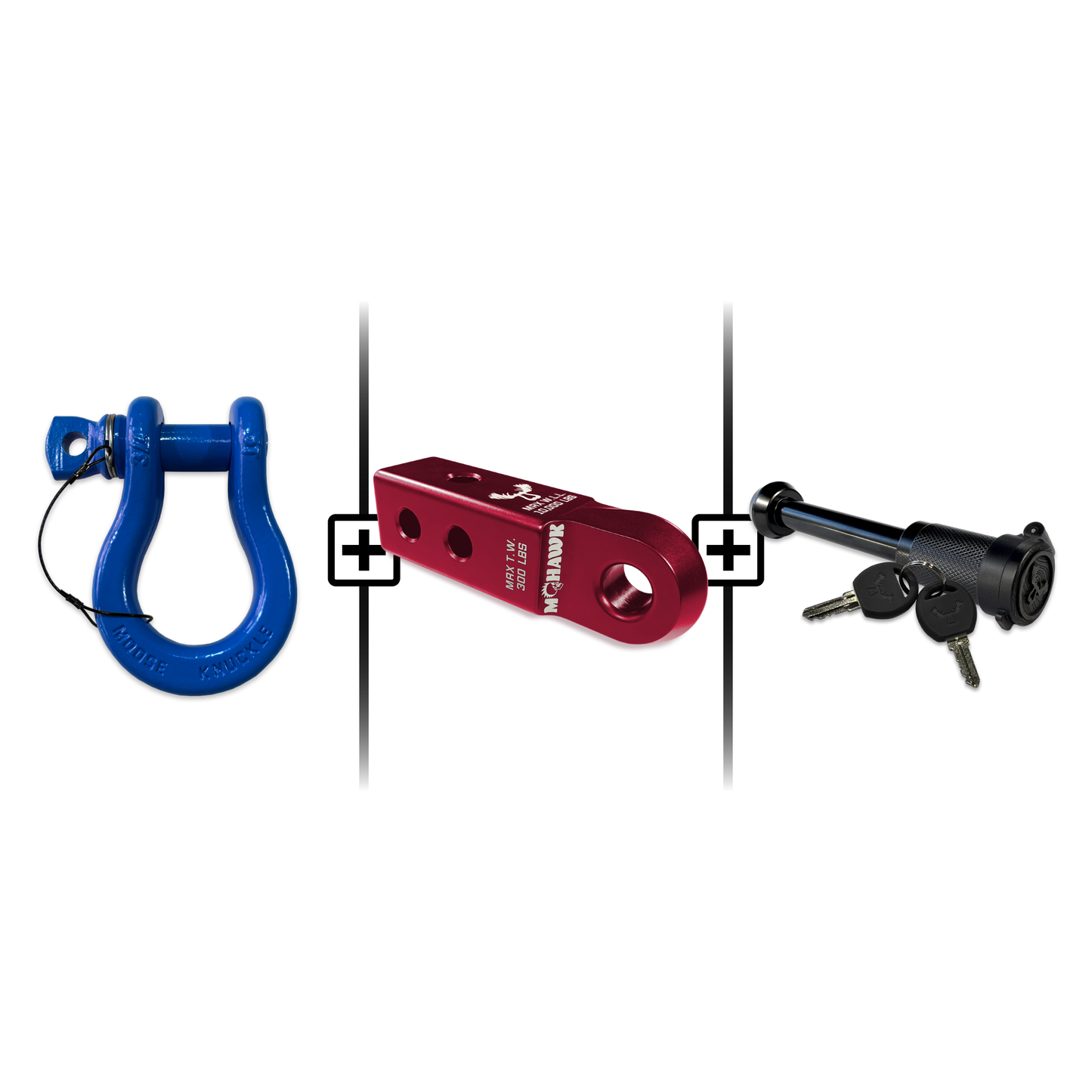 B'oh Spin Pin Shackle 3/4 Mohawk Receiver 2.0 Hitch Pin Bundle