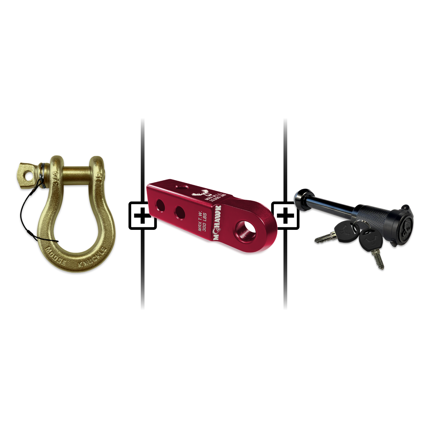 B'oh Spin Pin Shackle 3/4 Mohawk Receiver 2.0 Hitch Pin Bundle