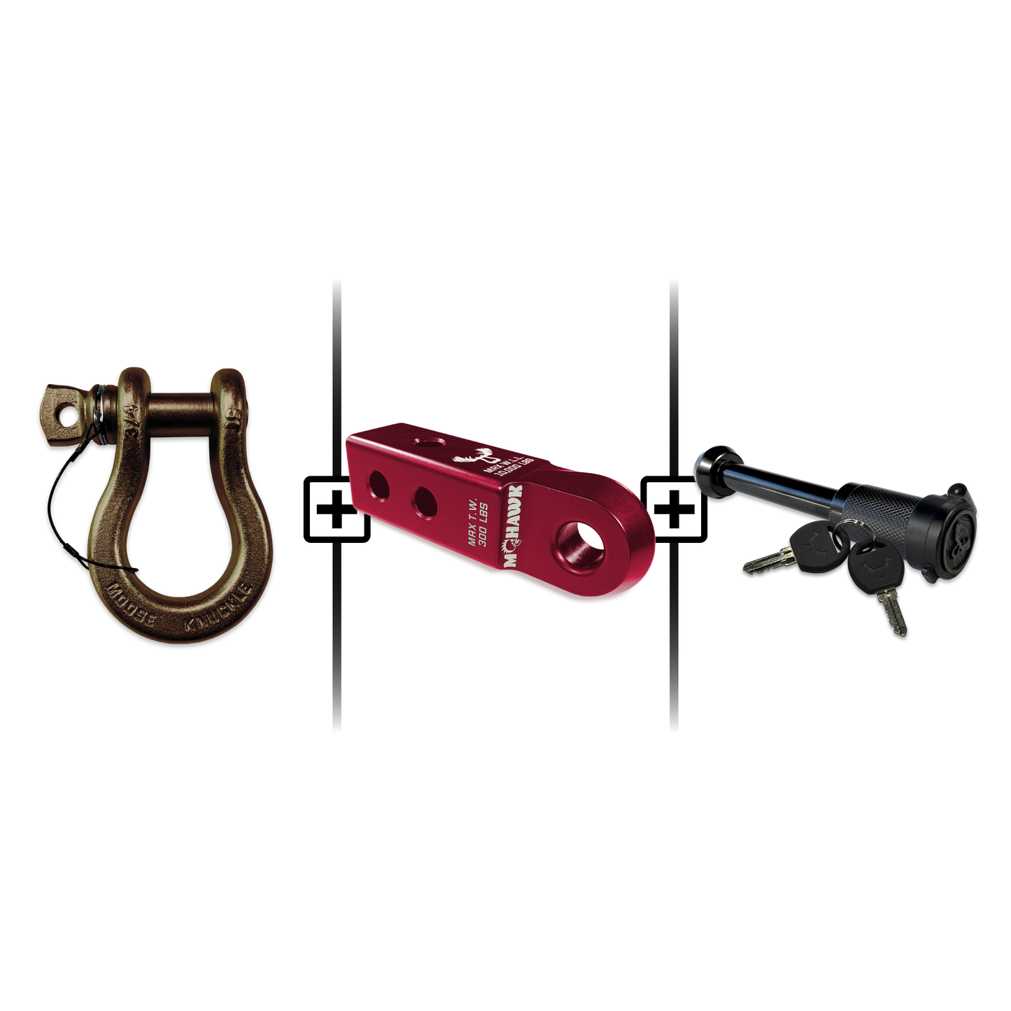 B'oh Spin Pin Shackle 3/4 Mohawk Receiver 2.0 Hitch Pin Bundle