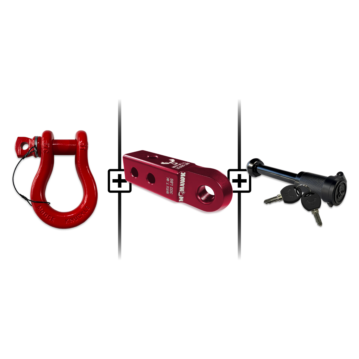 B'oh Spin Pin Shackle 3/4 Mohawk Receiver 2.0 Hitch Pin Bundle