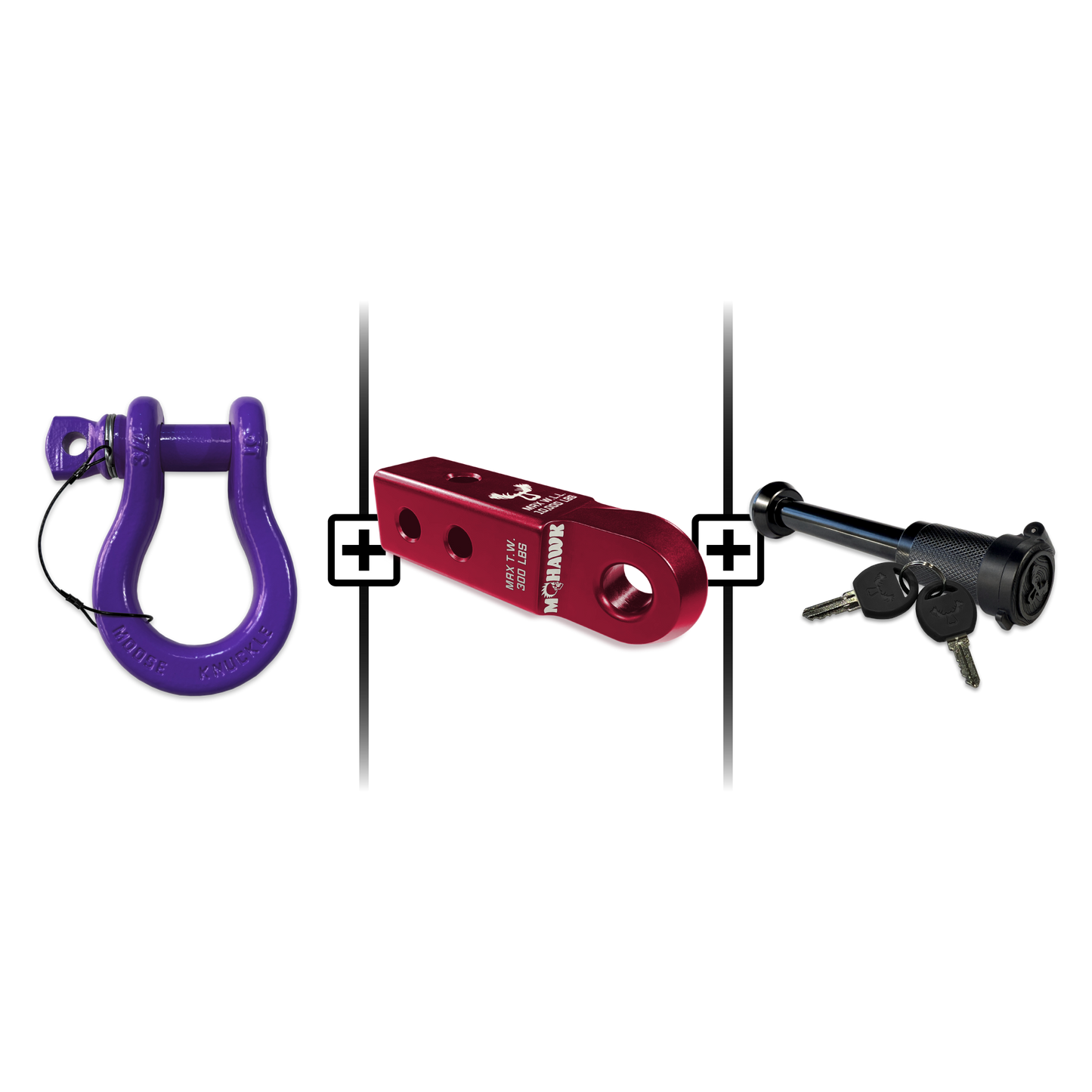 B'oh Spin Pin Shackle 3/4 Mohawk Receiver 2.0 Hitch Pin Bundle