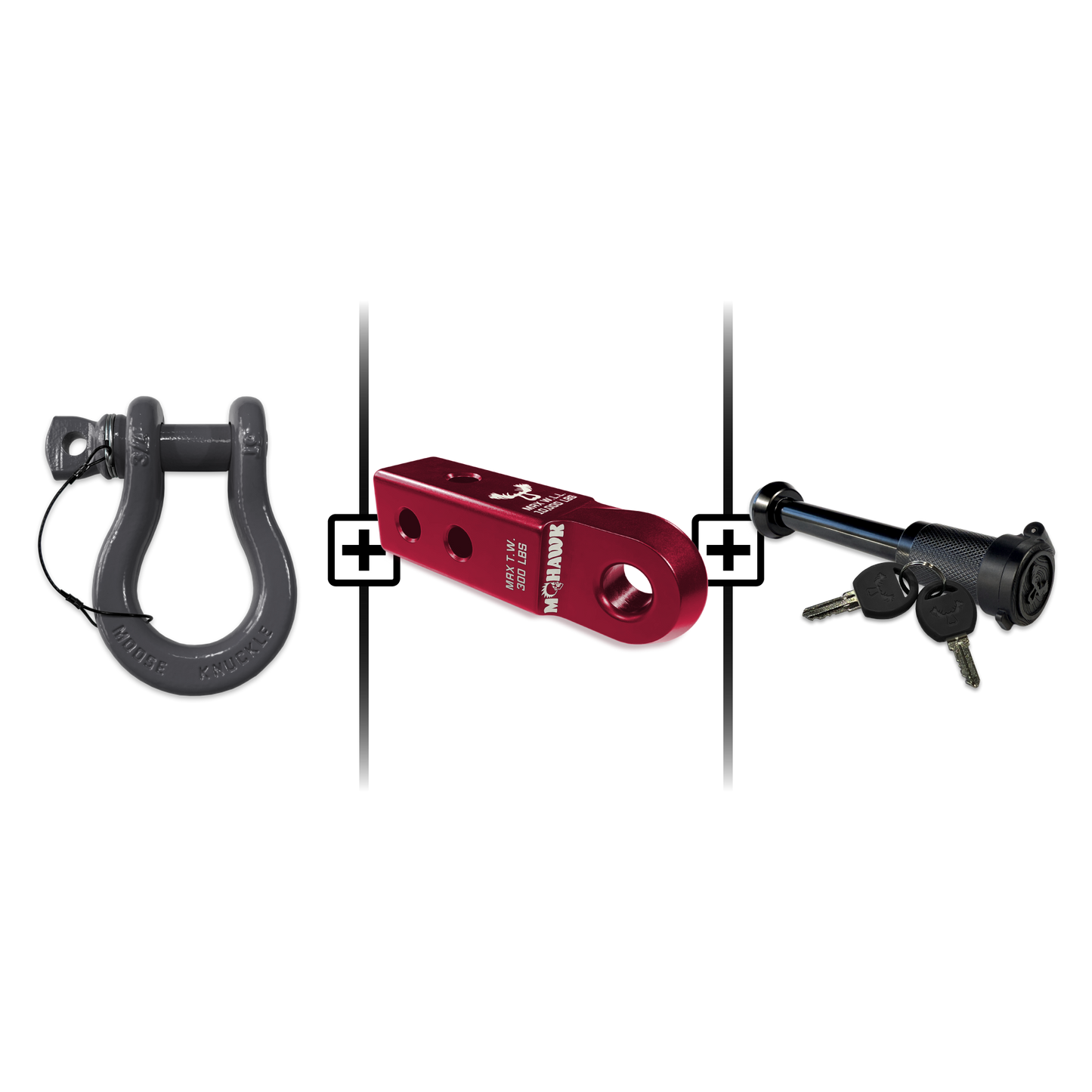 B'oh Spin Pin Shackle 3/4 Mohawk Receiver 2.0 Hitch Pin Bundle