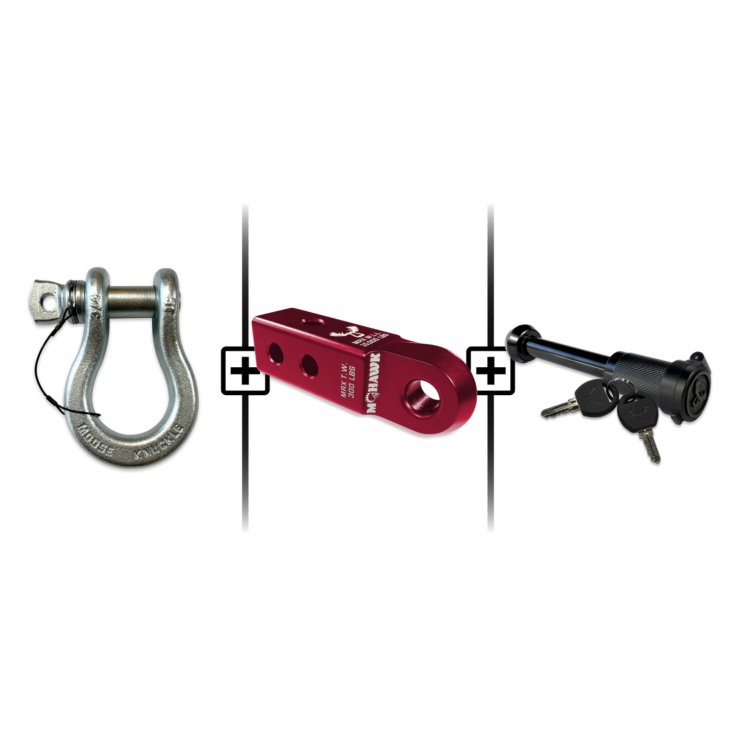 B'oh Spin Pin Shackle 3/4 Mohawk Receiver 2.0 Hitch Pin Bundle