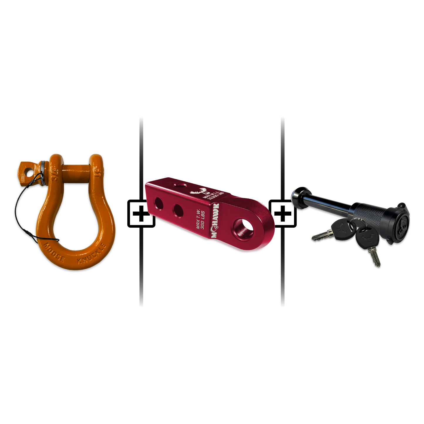 B'oh Spin Pin Shackle 3/4 Mohawk Receiver 2.0 Hitch Pin Bundle