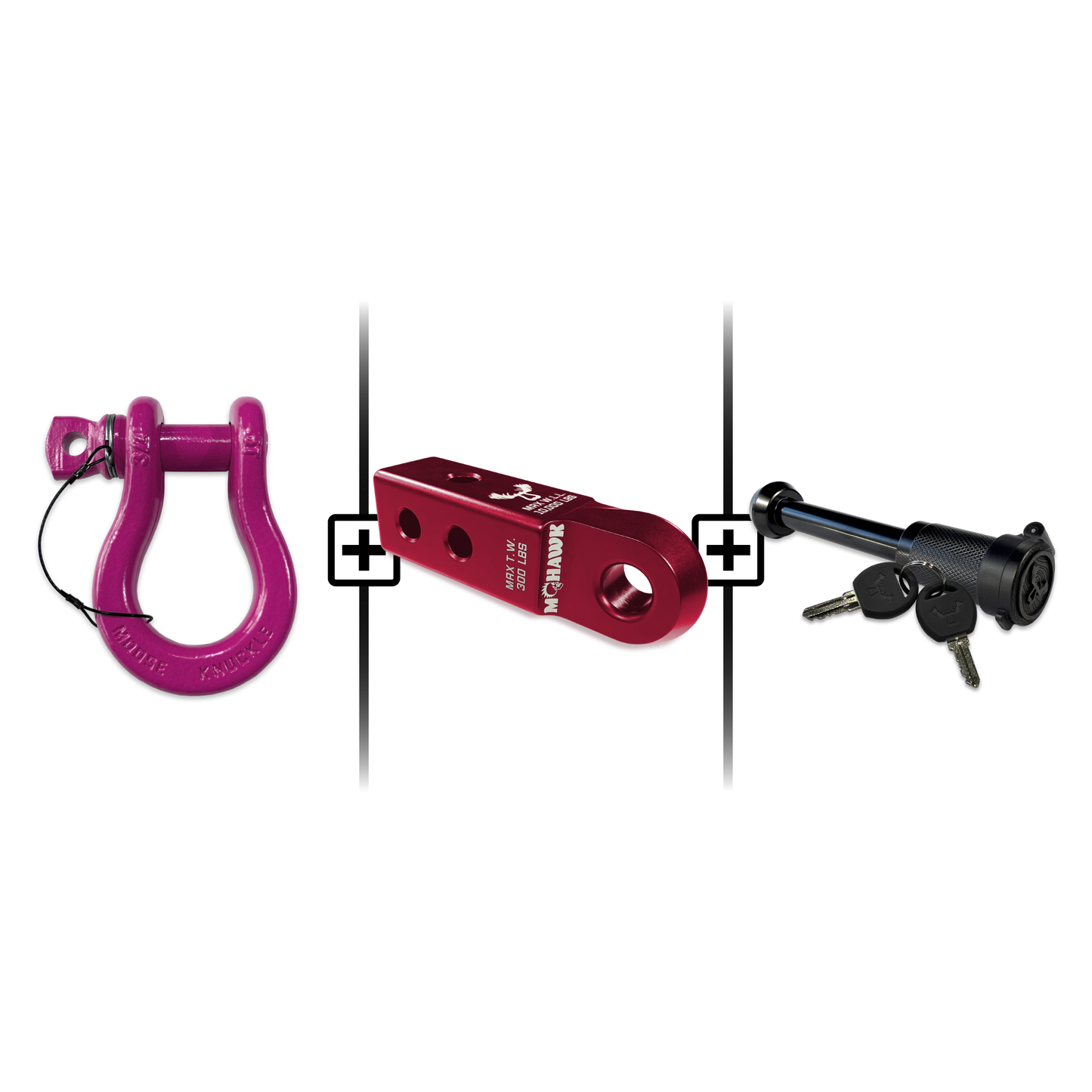 B'oh Spin Pin Shackle 3/4 Mohawk Receiver 2.0 Hitch Pin Bundle