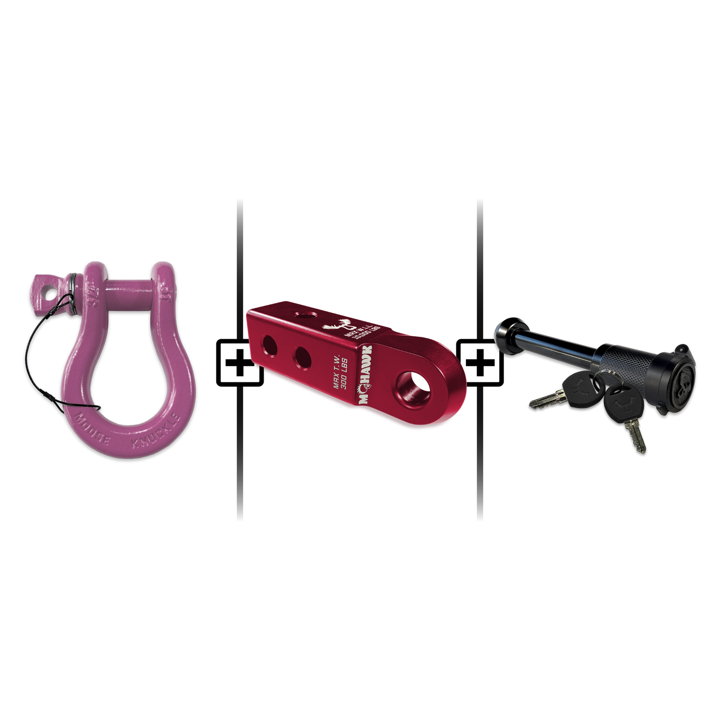 B'oh Spin Pin Shackle 3/4 Mohawk Receiver 2.0 Hitch Pin Bundle