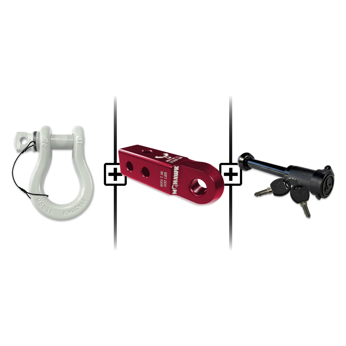 B'oh Spin Pin Shackle 3/4 Mohawk Receiver 2.0 Hitch Pin Bundle