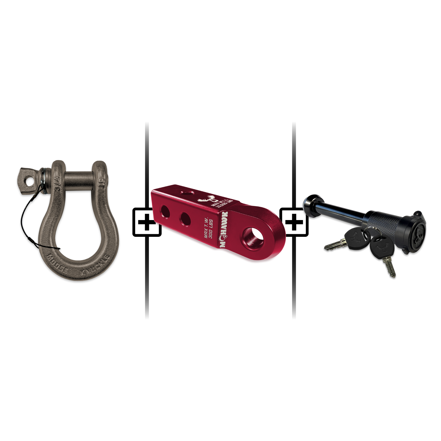 B'oh Spin Pin Shackle 3/4 Mohawk Receiver 2.0 Hitch Pin Bundle