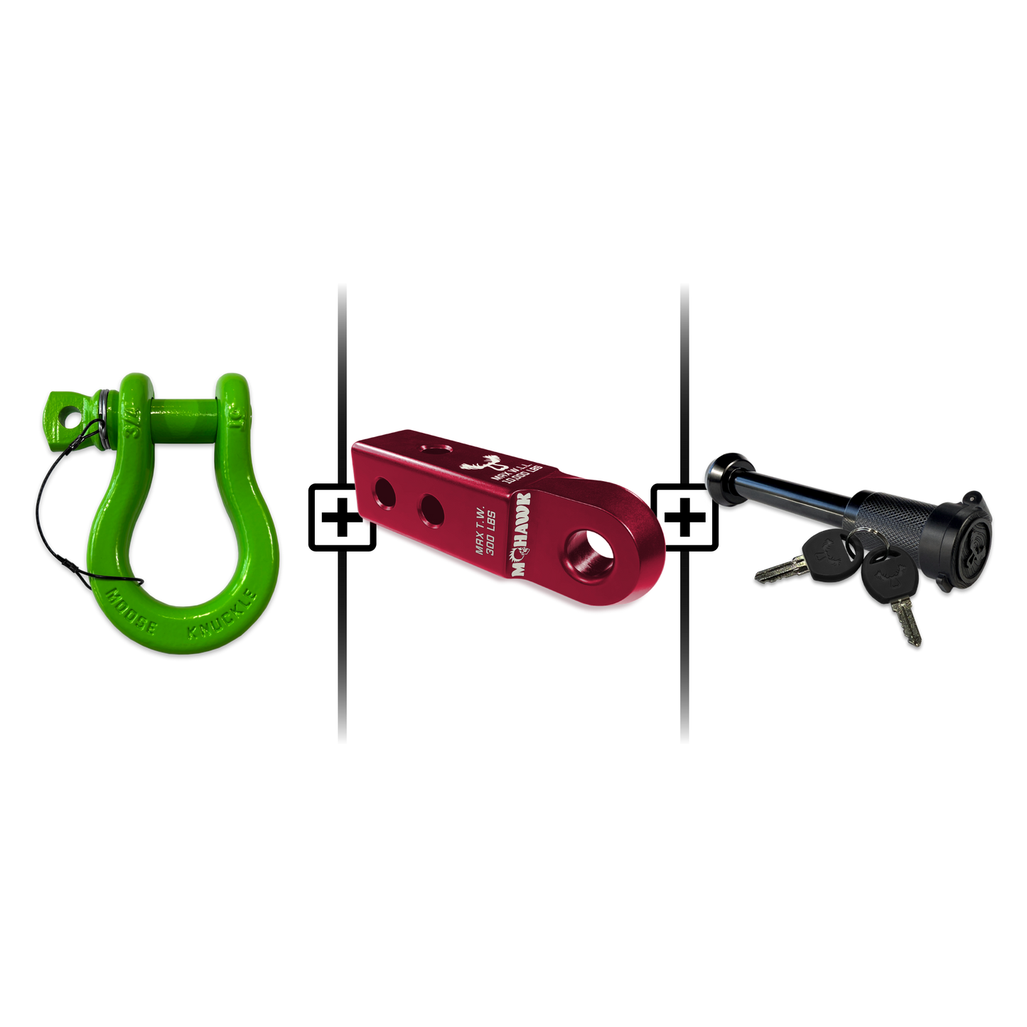 B'oh Spin Pin Shackle 3/4 Mohawk Receiver 2.0 Hitch Pin Bundle