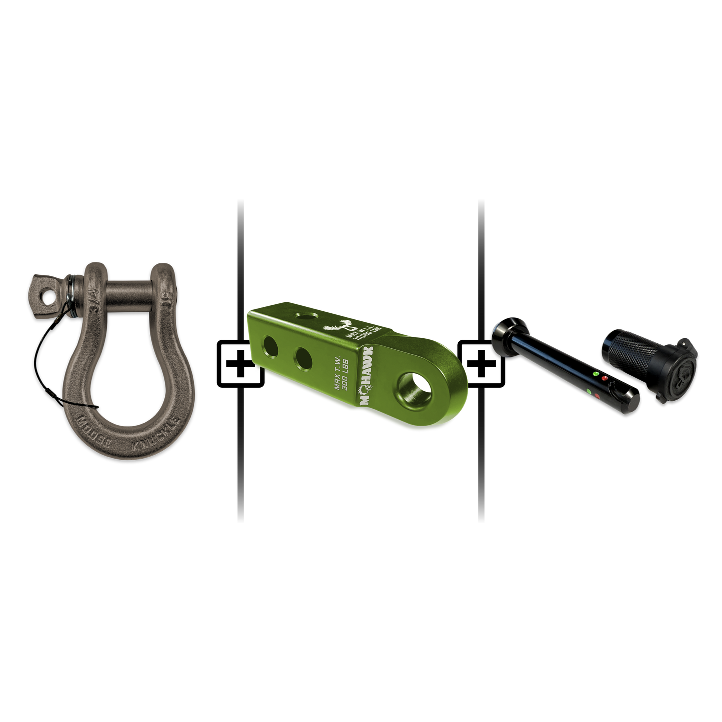 B'oh Spin Pin Shackle 3/4 Mohawk Receiver 2.0 Hitch Pin Bundle