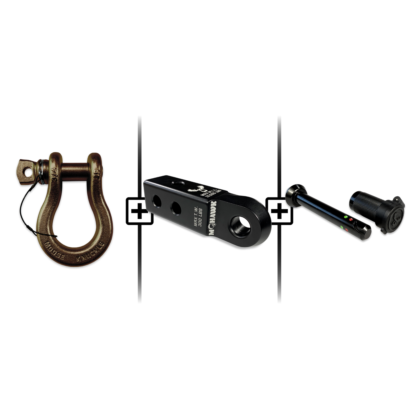 B'oh Spin Pin Shackle 3/4 Mohawk Receiver 2.0 Hitch Pin Bundle