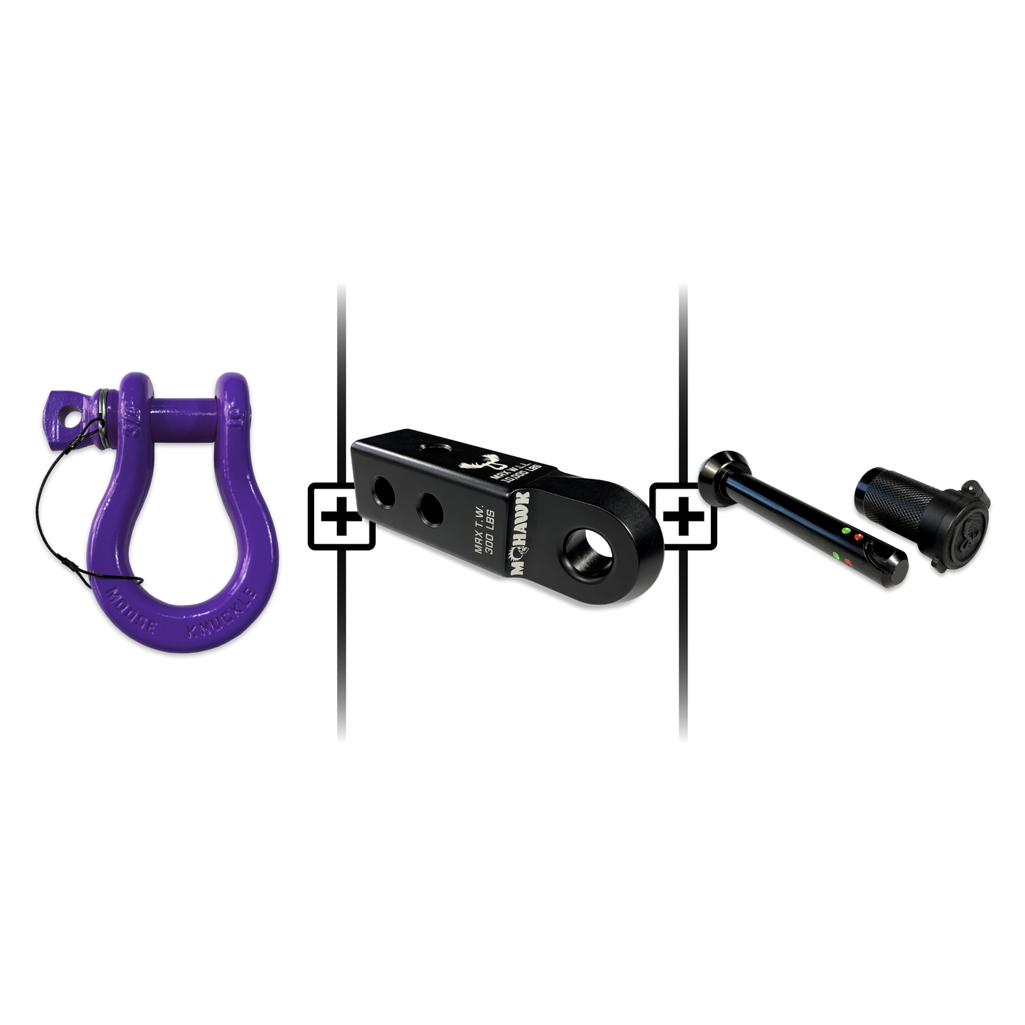 B'oh Spin Pin Shackle 3/4 Mohawk Receiver 2.0 Hitch Pin Bundle