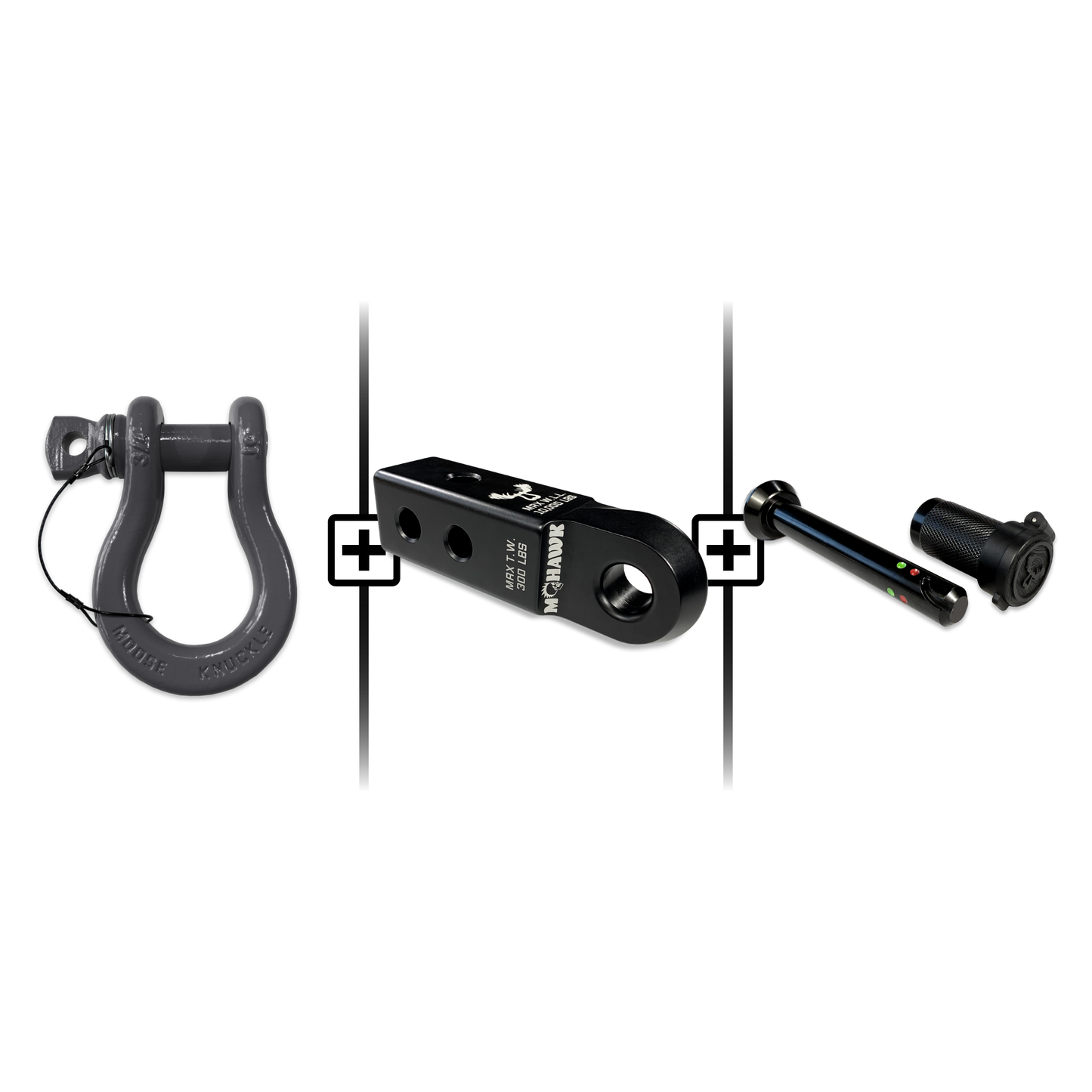 B'oh Spin Pin Shackle 3/4 Mohawk Receiver 2.0 Hitch Pin Bundle