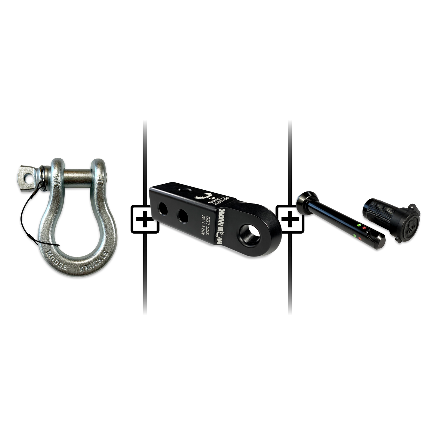 B'oh Spin Pin Shackle 3/4 Mohawk Receiver 2.0 Hitch Pin Bundle