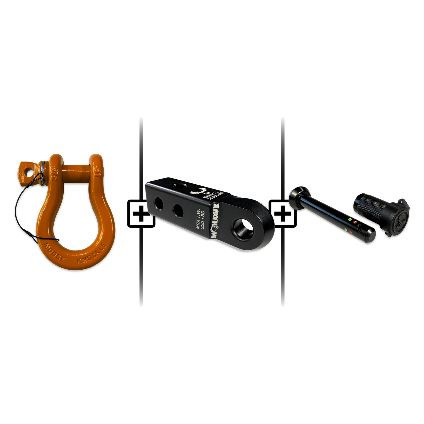 B'oh Spin Pin Shackle 3/4 Mohawk Receiver 2.0 Hitch Pin Bundle